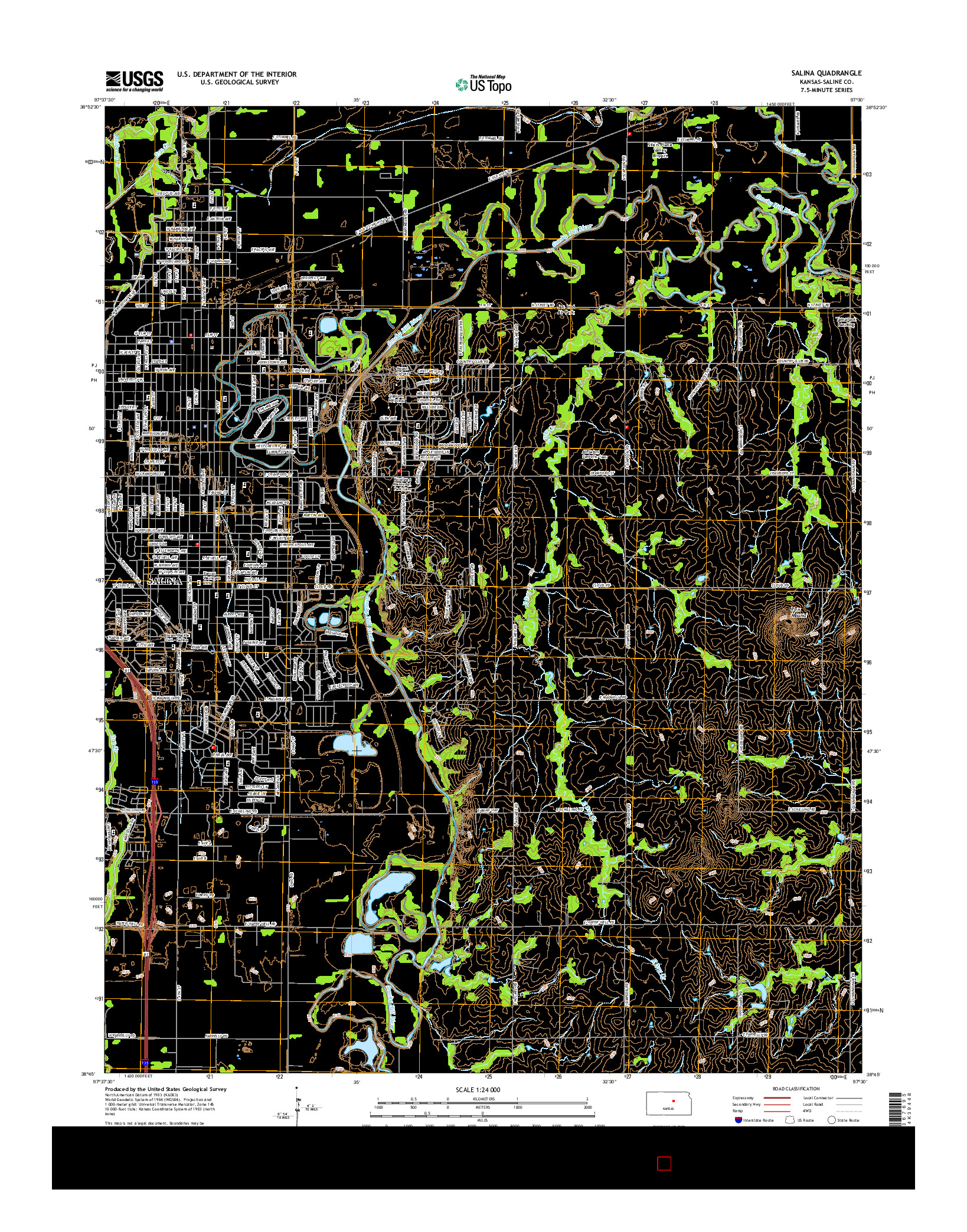 USGS US TOPO 7.5-MINUTE MAP FOR SALINA, KS 2015