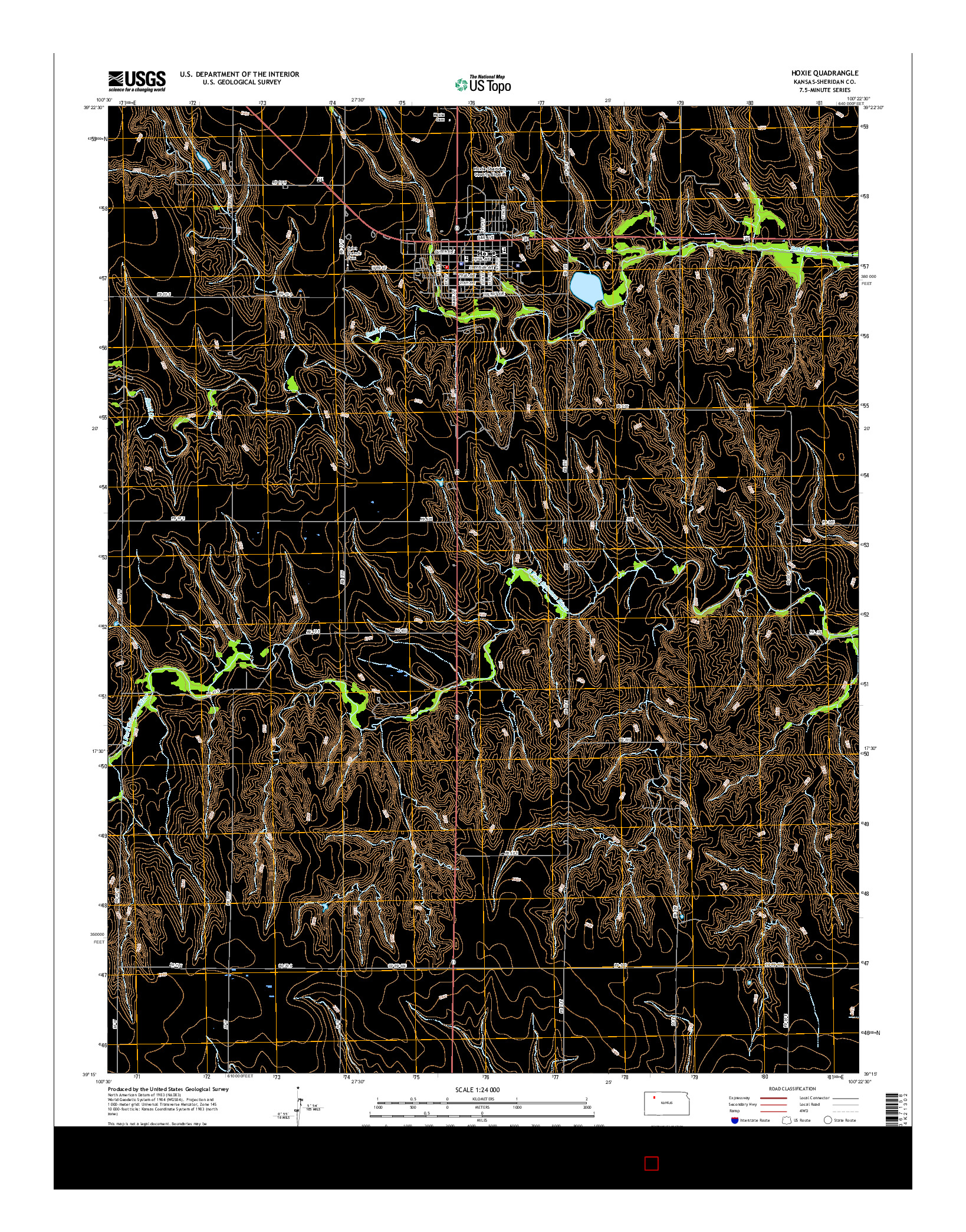 USGS US TOPO 7.5-MINUTE MAP FOR HOXIE, KS 2015