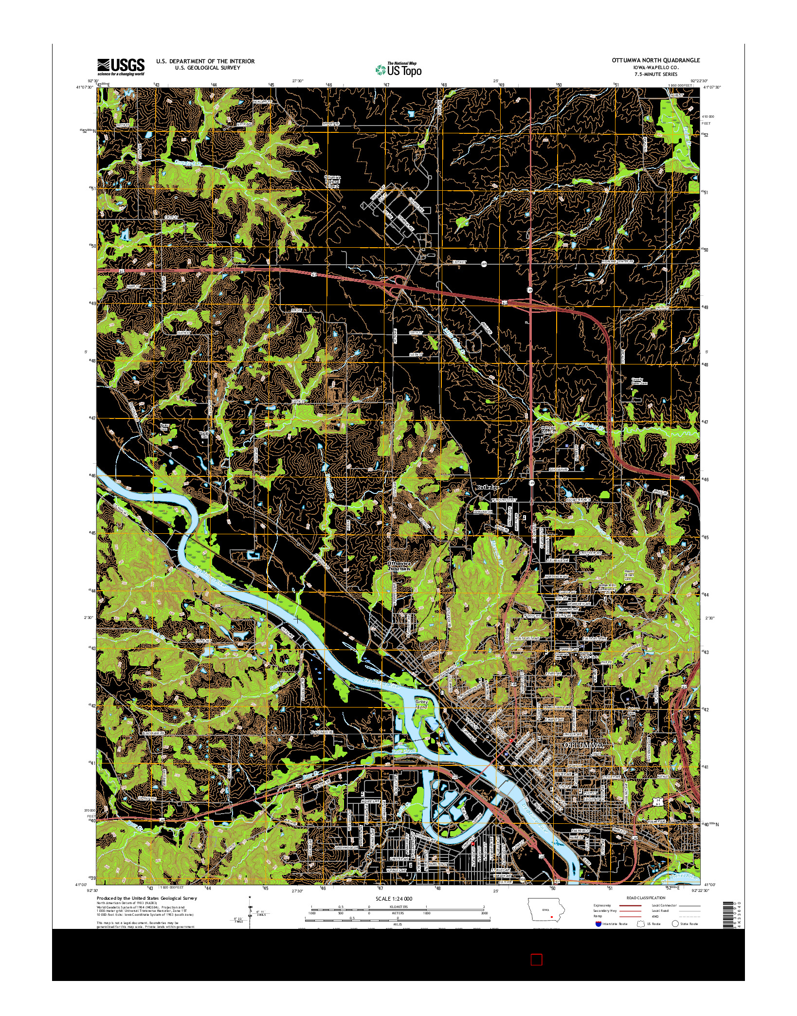 USGS US TOPO 7.5-MINUTE MAP FOR OTTUMWA NORTH, IA 2015