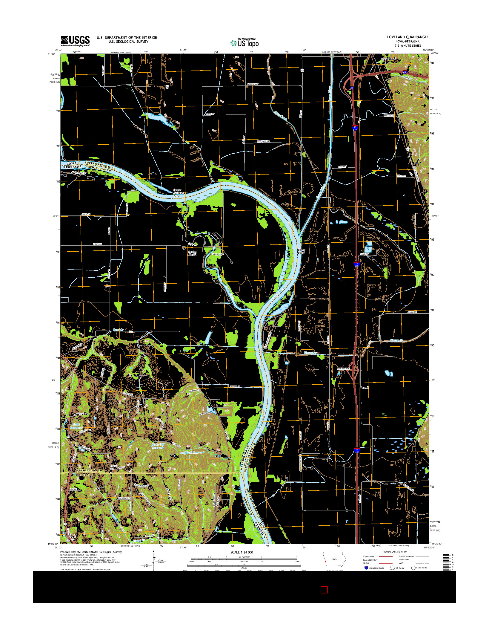USGS US TOPO 7.5-MINUTE MAP FOR LOVELAND, IA-NE 2015