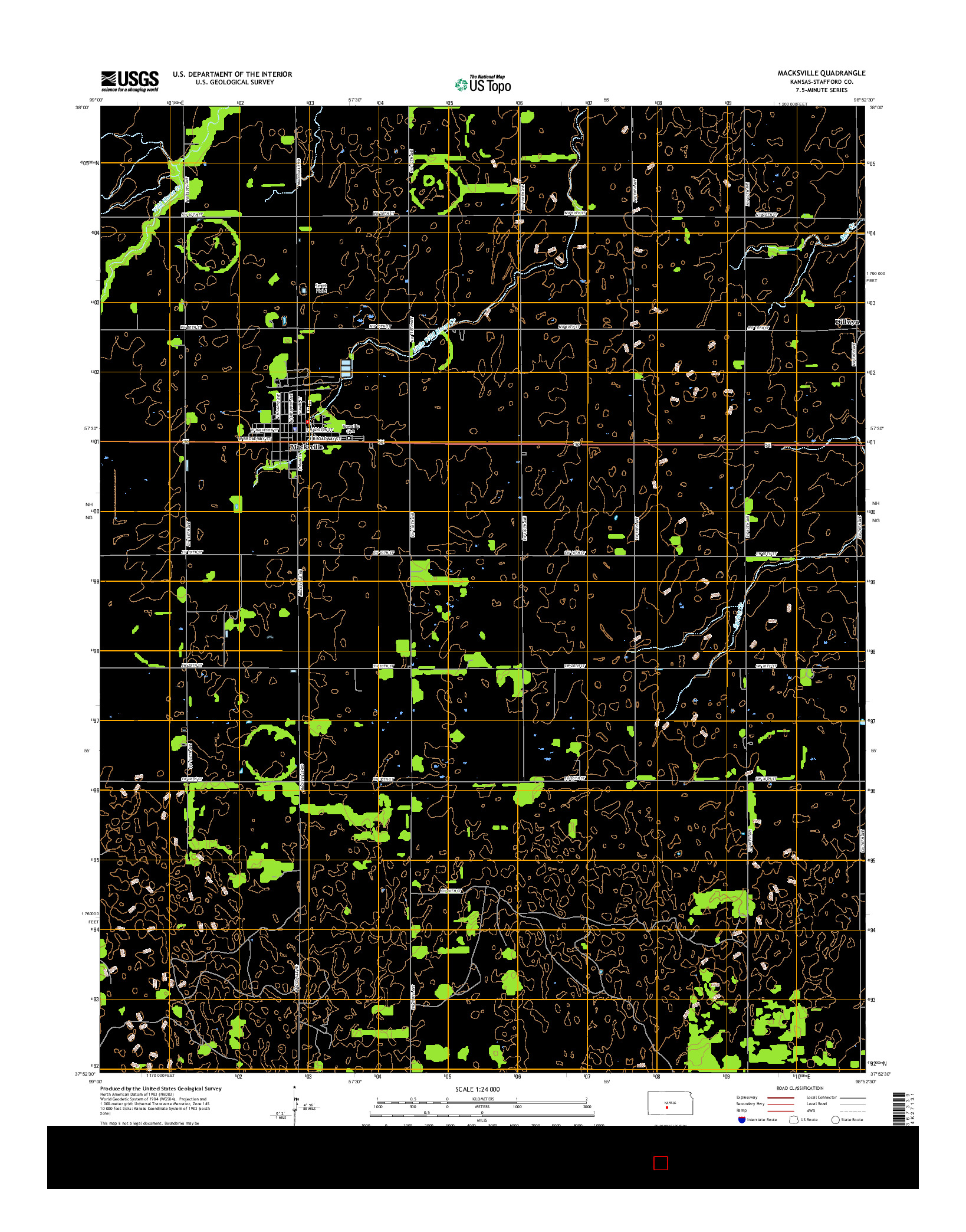 USGS US TOPO 7.5-MINUTE MAP FOR MACKSVILLE, KS 2015