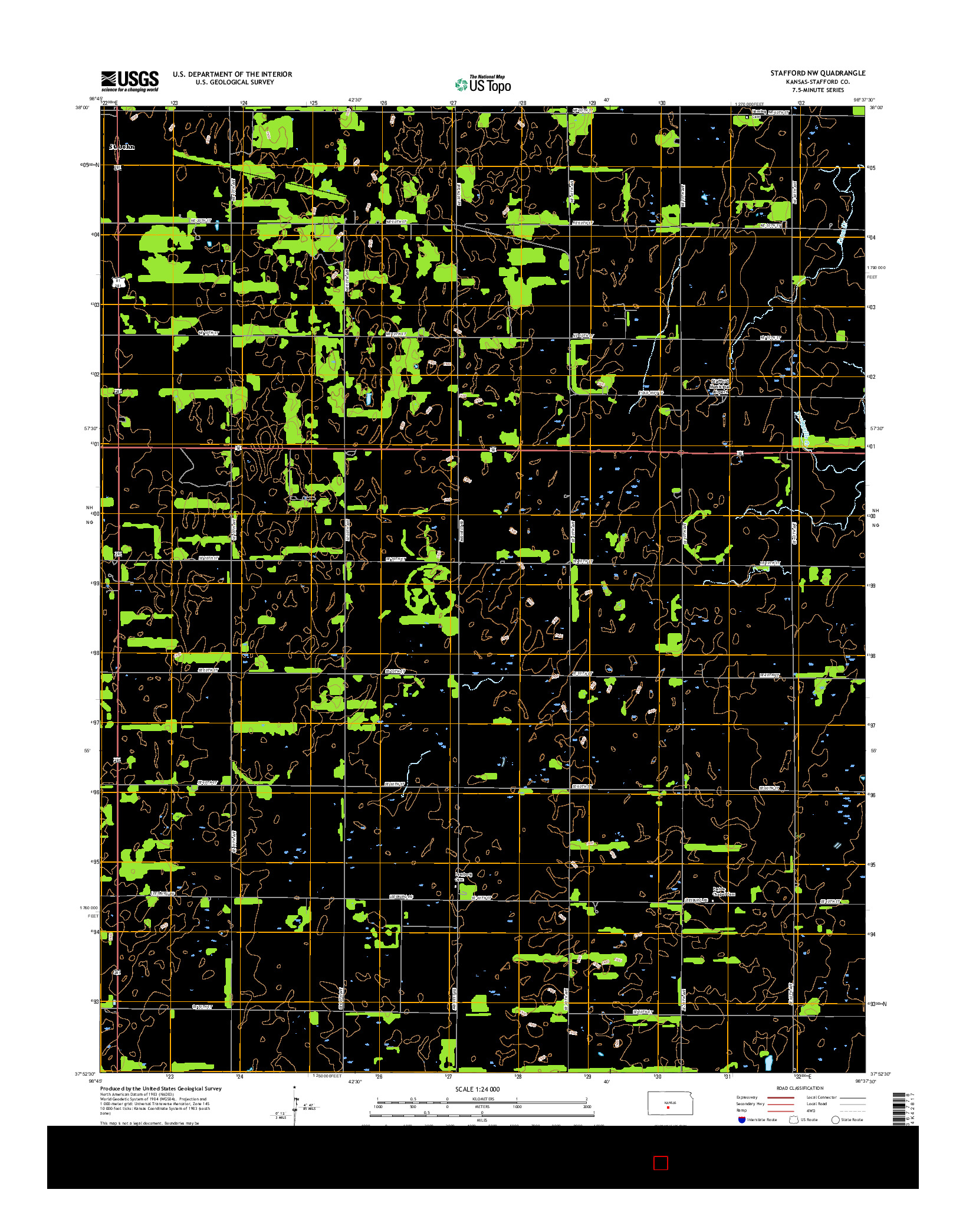 USGS US TOPO 7.5-MINUTE MAP FOR STAFFORD NW, KS 2015