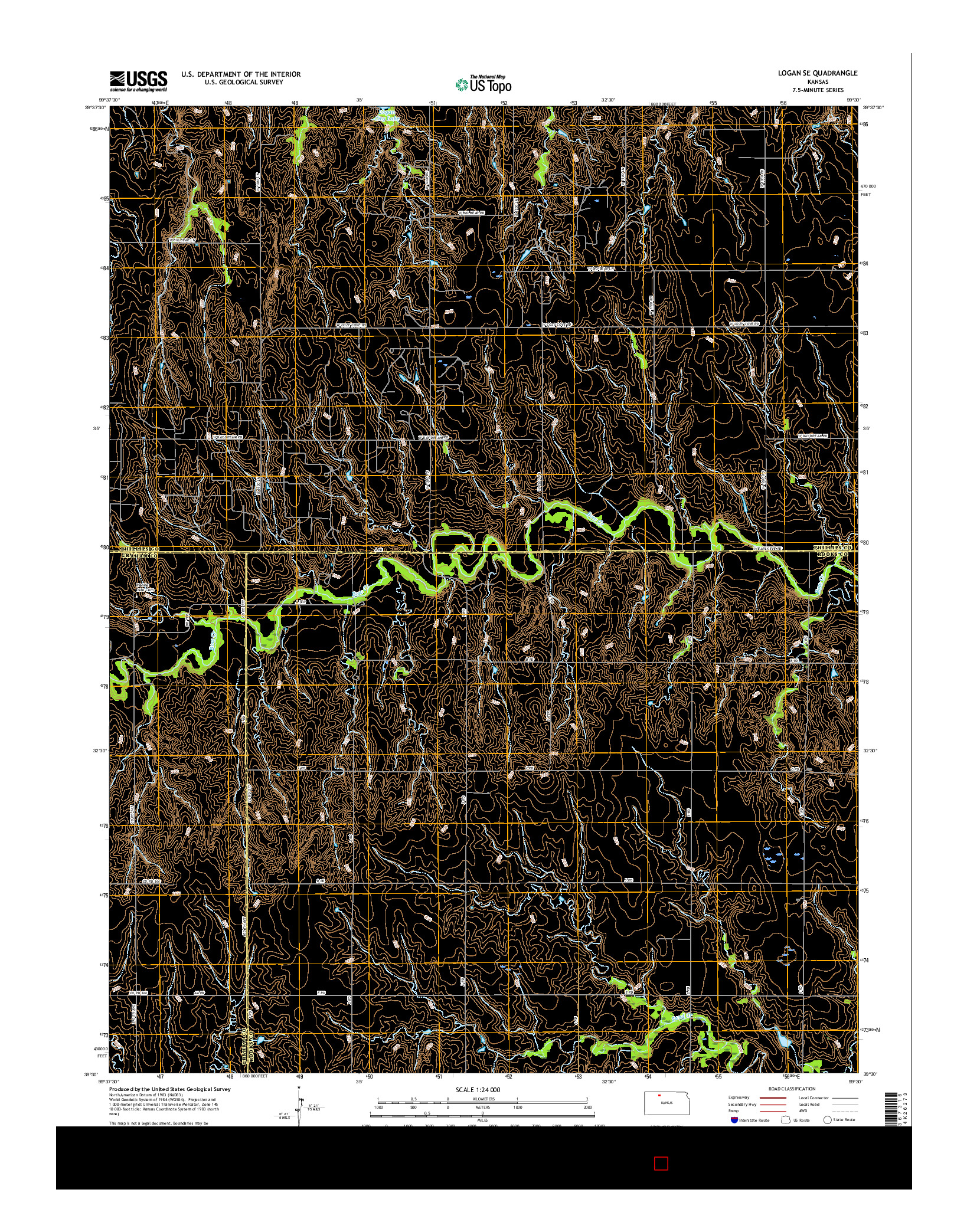 USGS US TOPO 7.5-MINUTE MAP FOR LOGAN SE, KS 2015