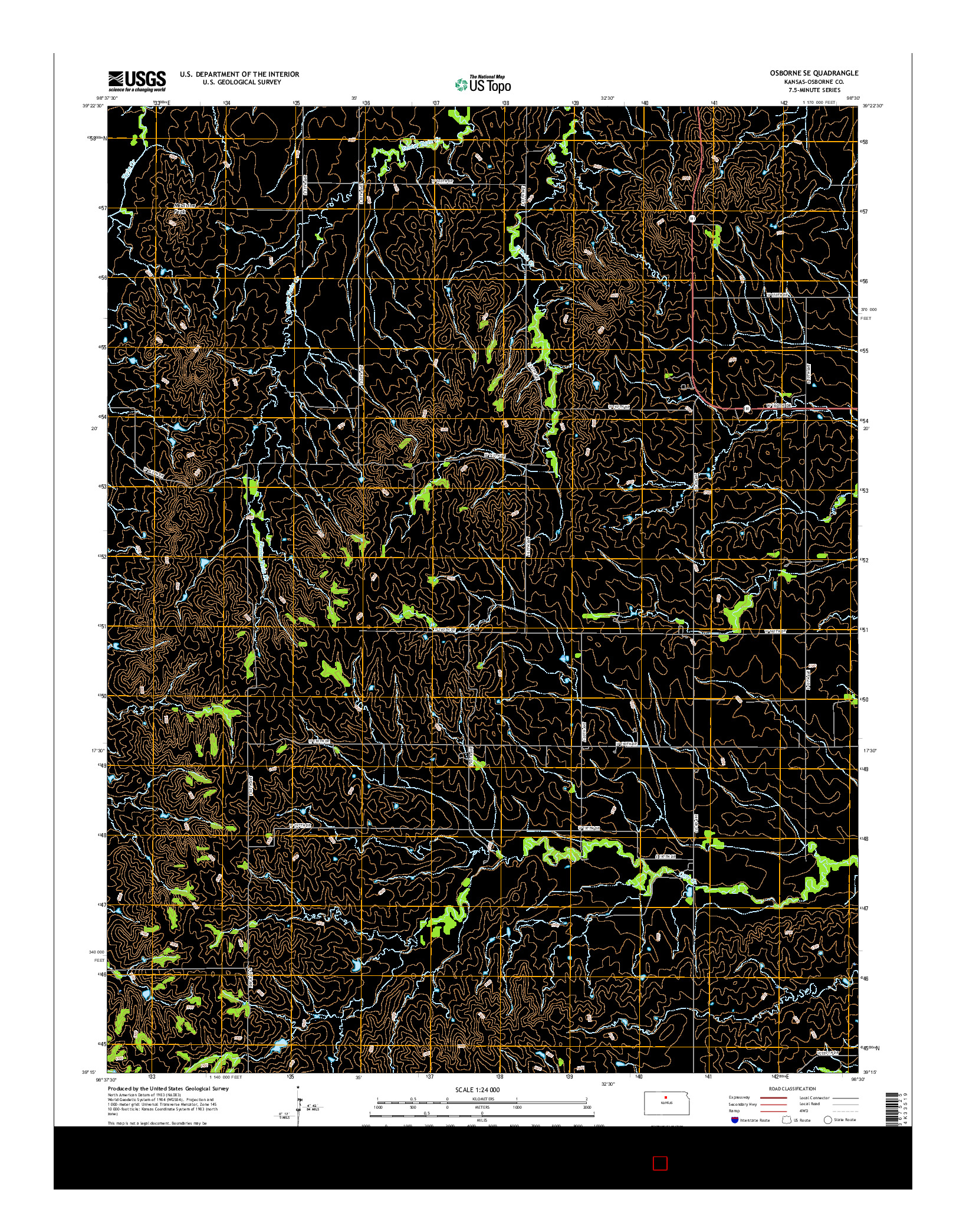 USGS US TOPO 7.5-MINUTE MAP FOR OSBORNE SE, KS 2015