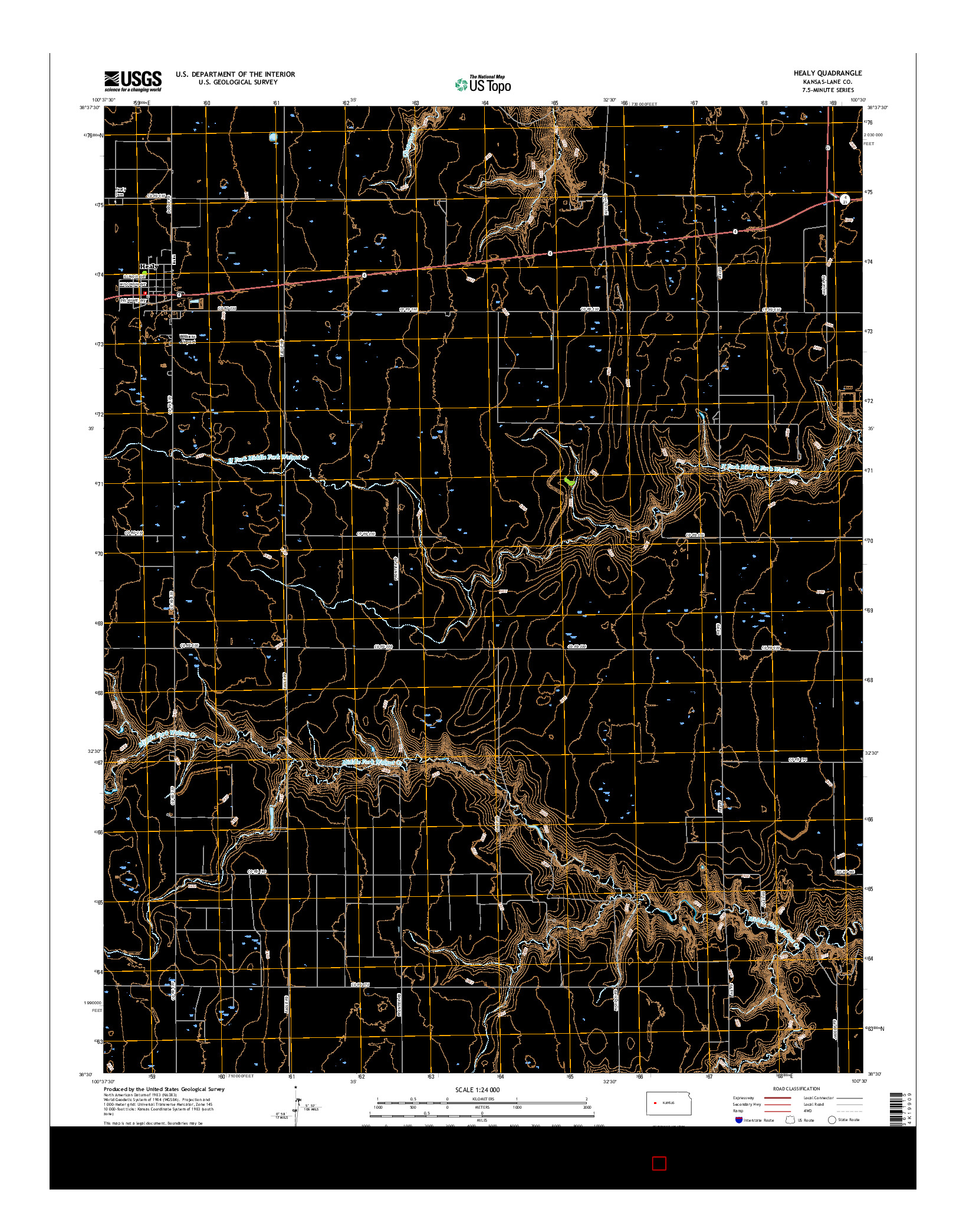 USGS US TOPO 7.5-MINUTE MAP FOR HEALY, KS 2015