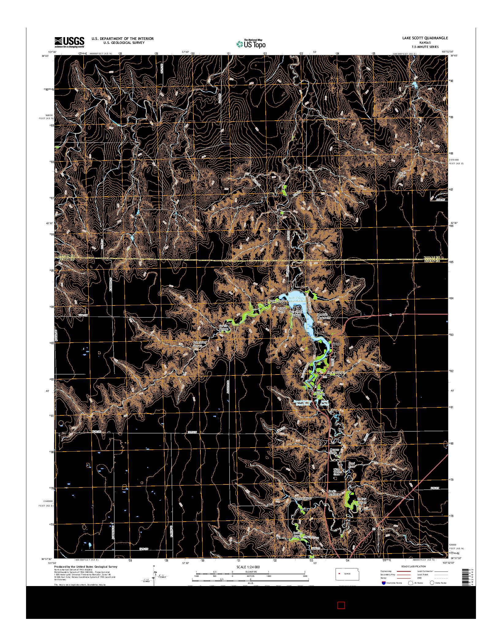 USGS US TOPO 7.5-MINUTE MAP FOR LAKE SCOTT, KS 2015