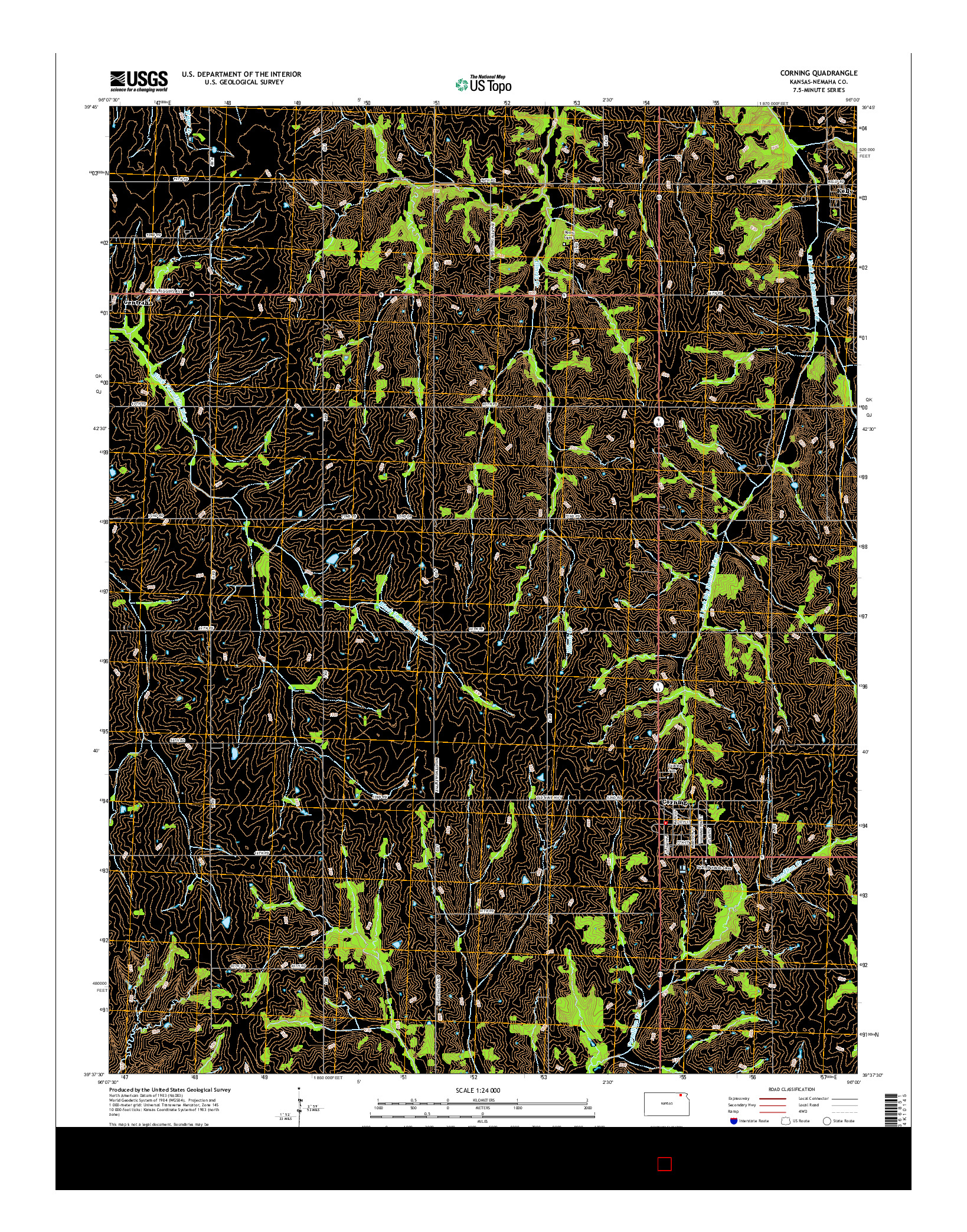 USGS US TOPO 7.5-MINUTE MAP FOR CORNING, KS 2015