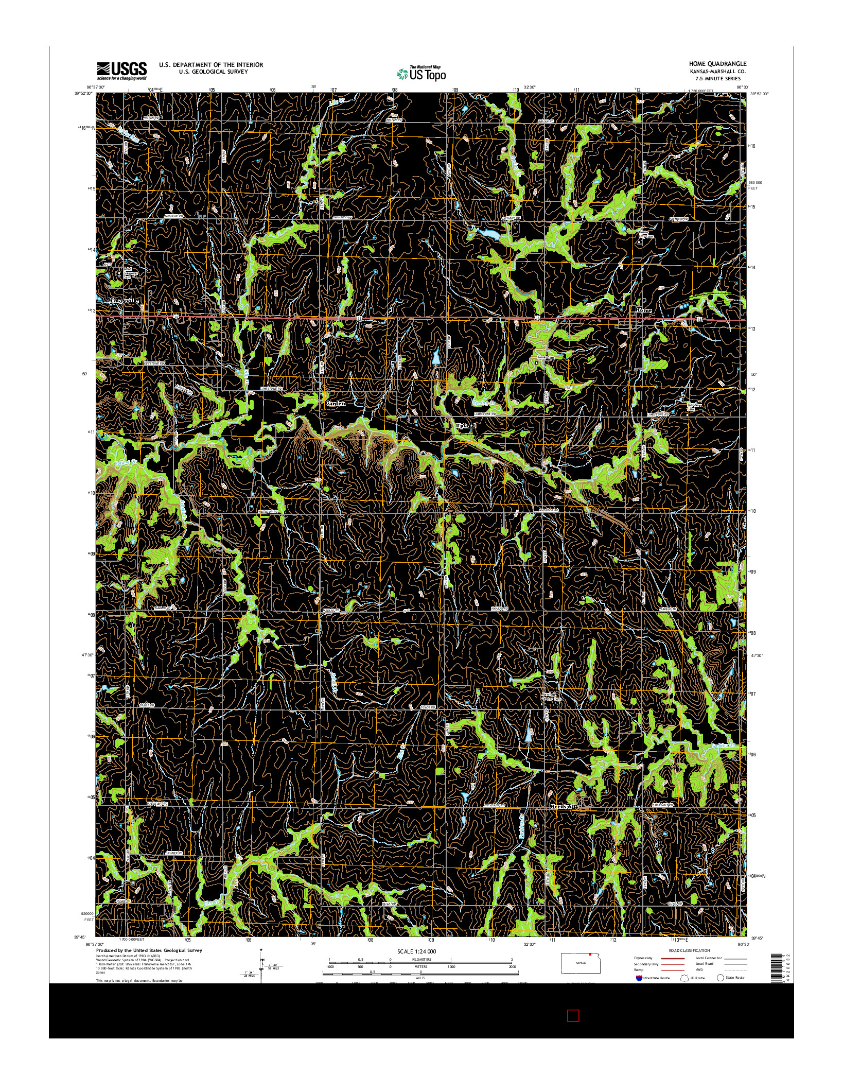 USGS US TOPO 7.5-MINUTE MAP FOR HOME, KS 2015