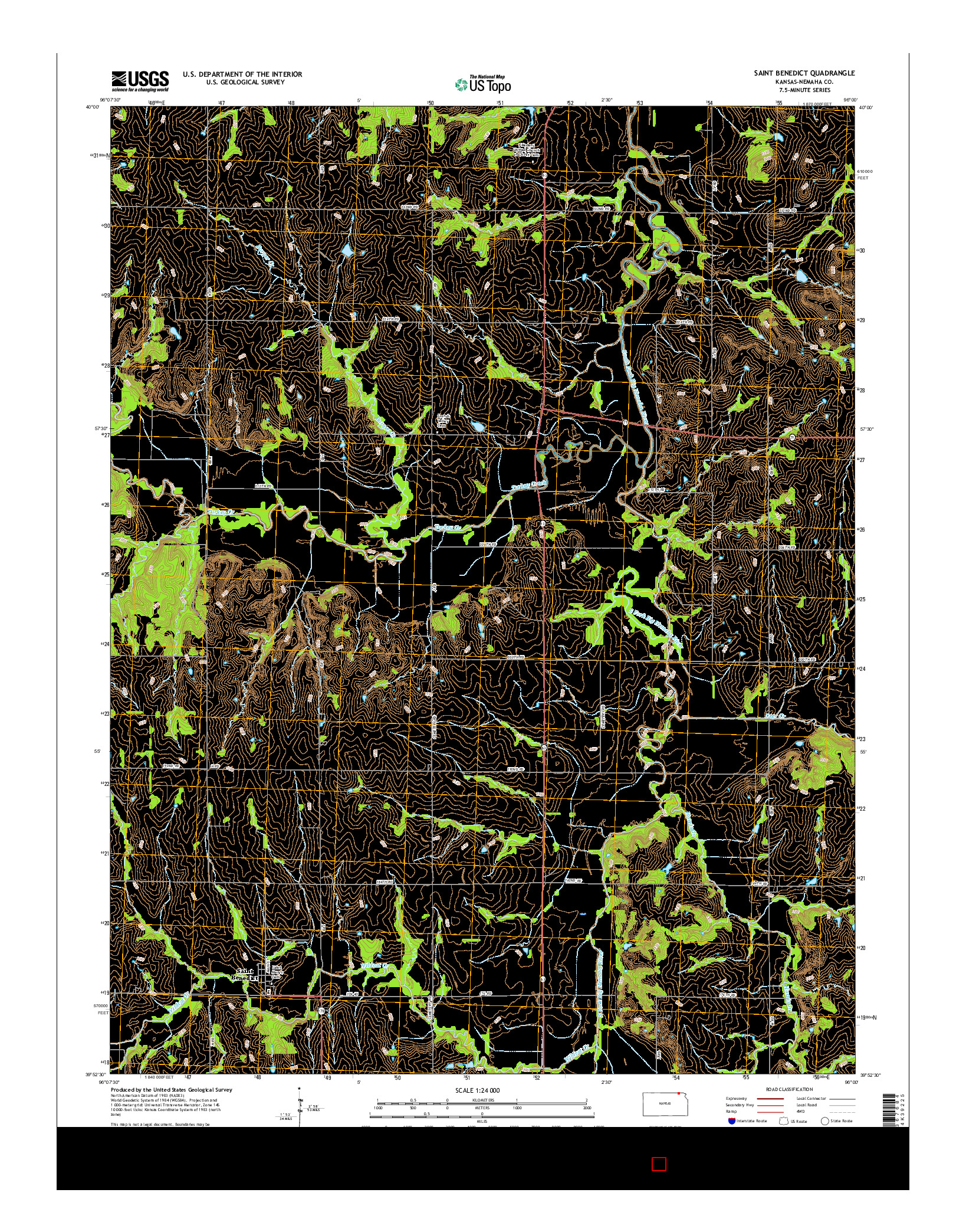 USGS US TOPO 7.5-MINUTE MAP FOR SAINT BENEDICT, KS 2015