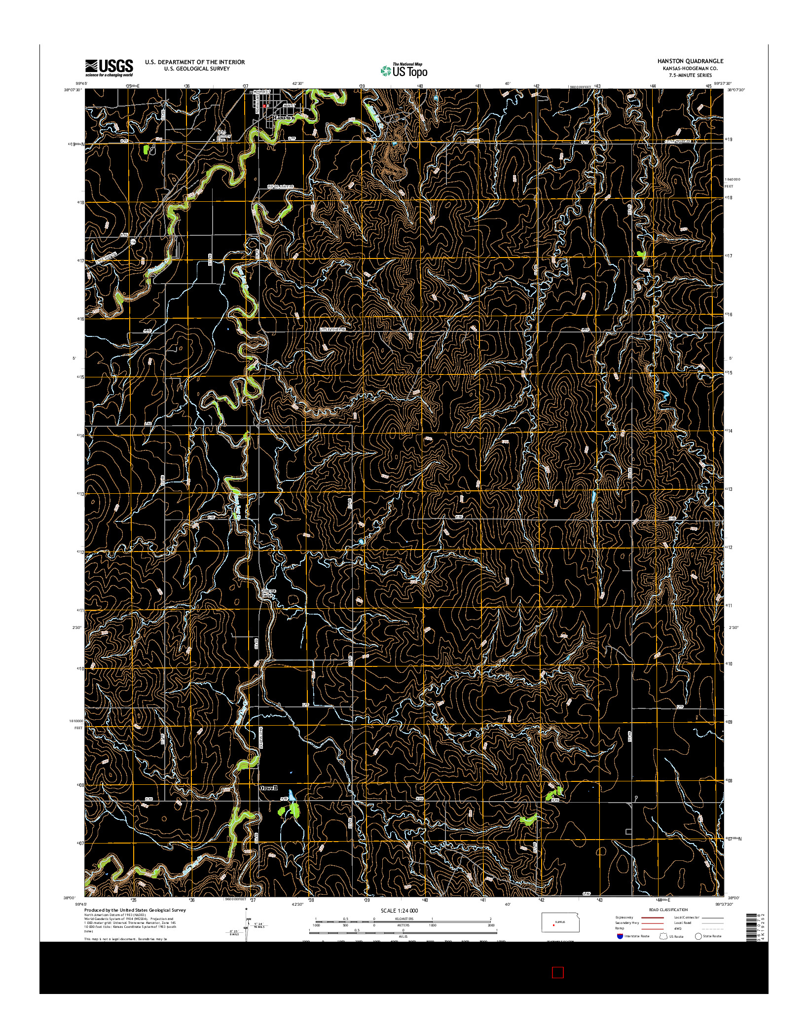 USGS US TOPO 7.5-MINUTE MAP FOR HANSTON, KS 2015