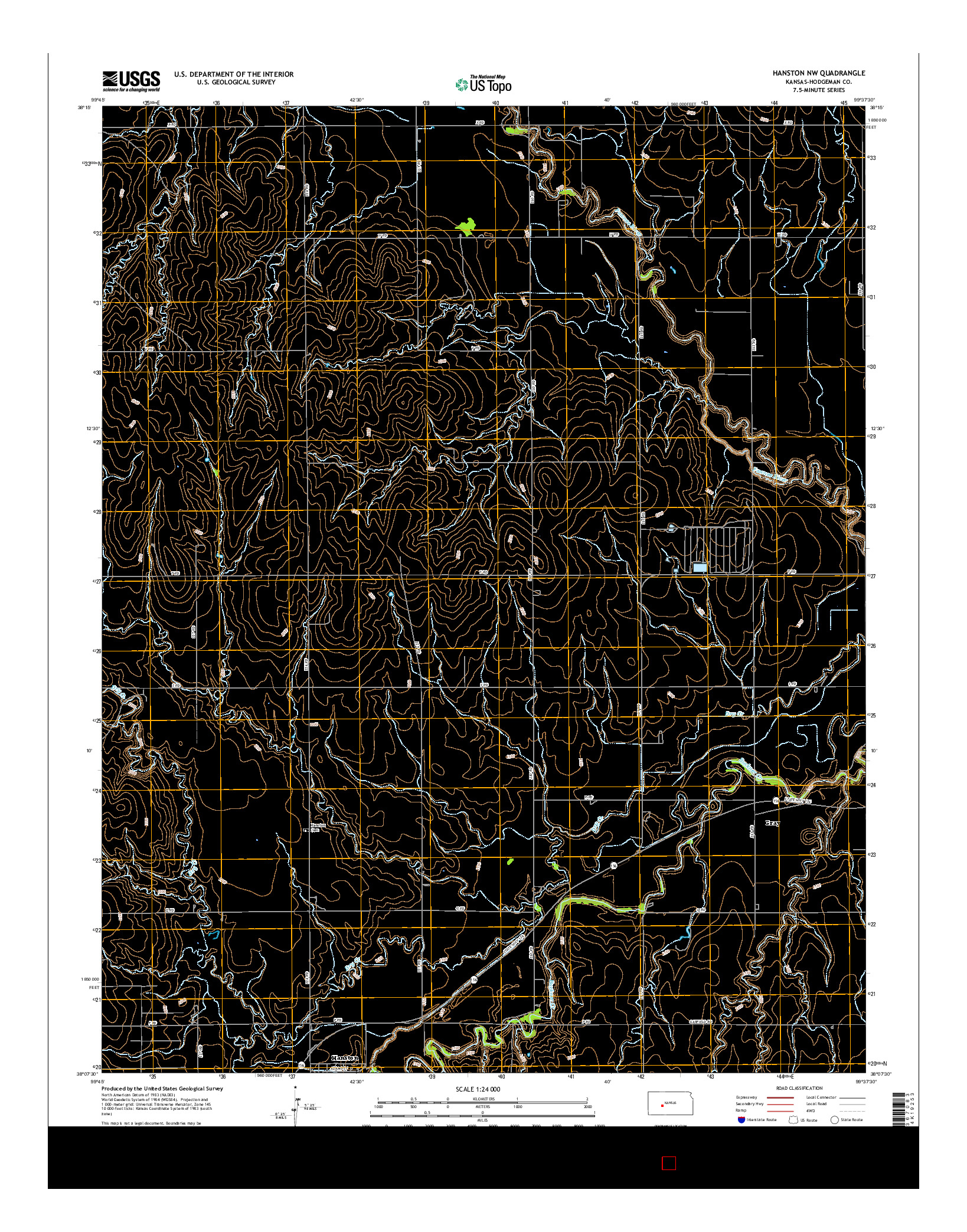 USGS US TOPO 7.5-MINUTE MAP FOR HANSTON NW, KS 2015