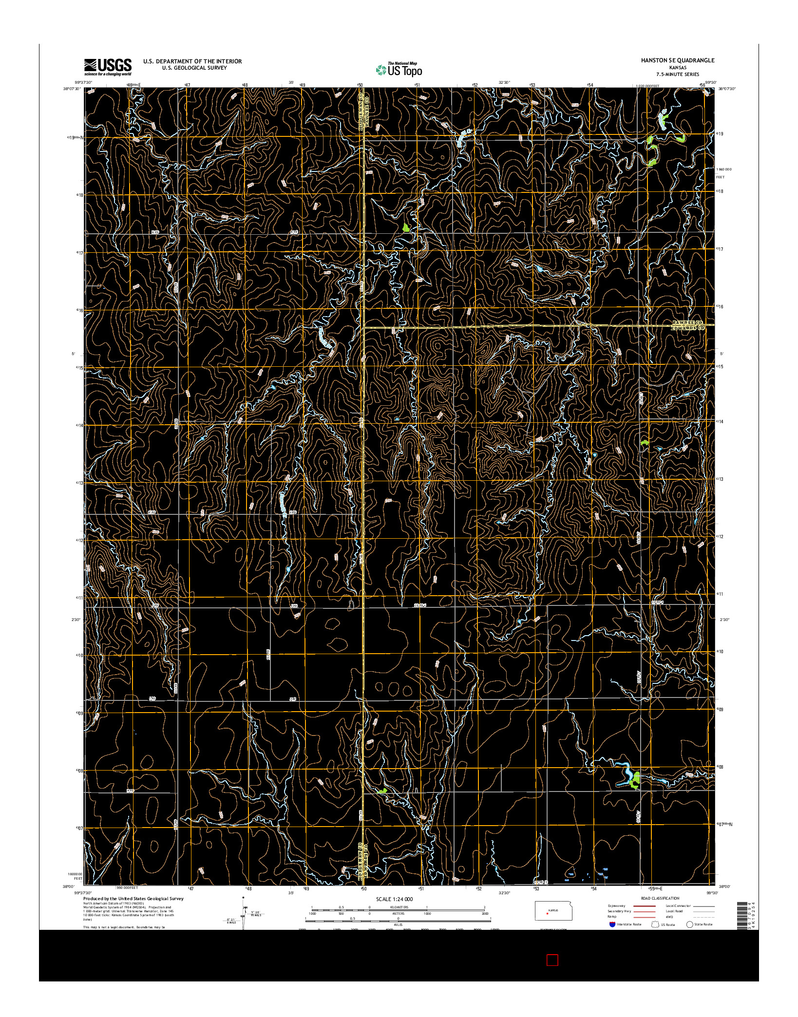 USGS US TOPO 7.5-MINUTE MAP FOR HANSTON SE, KS 2015