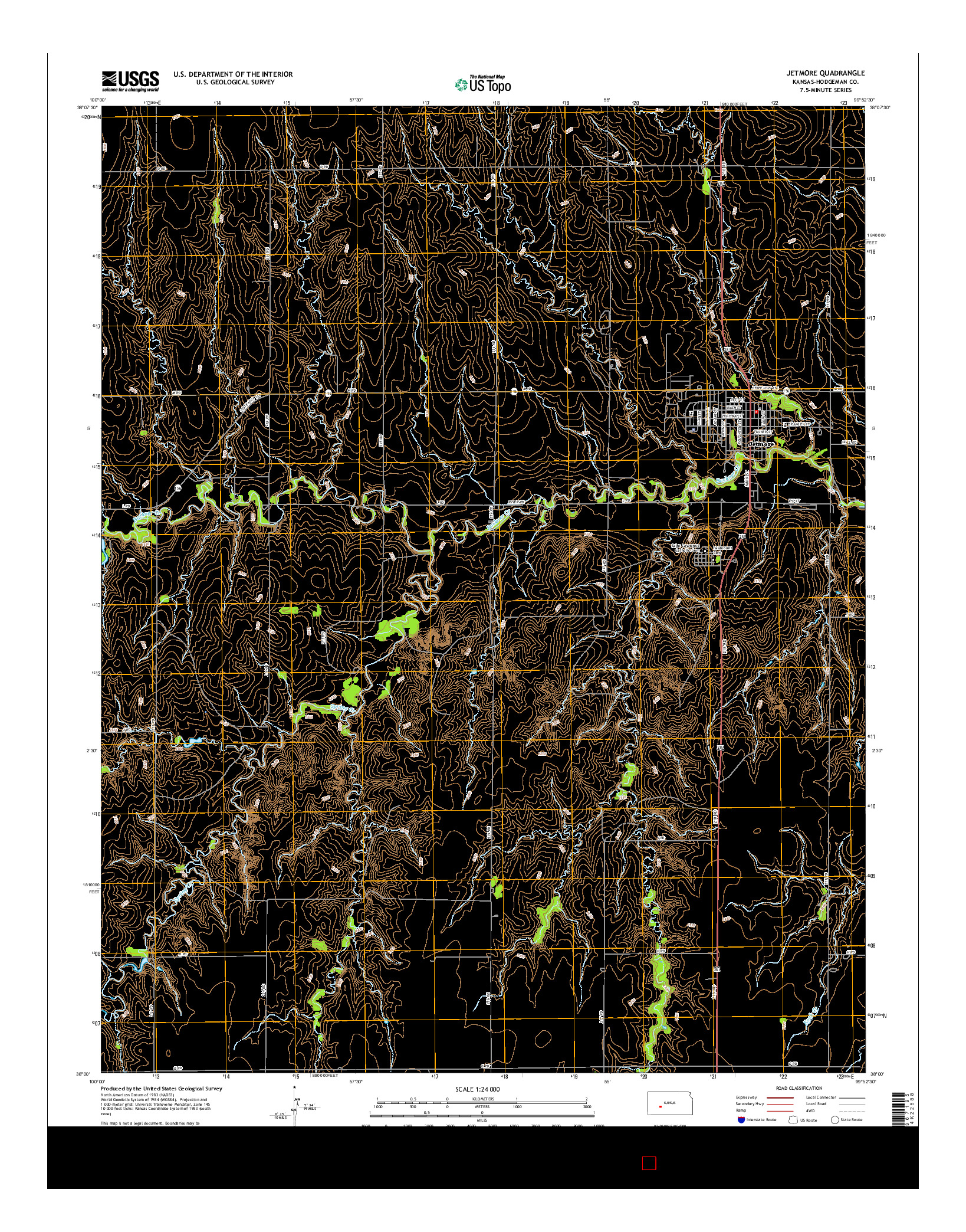 USGS US TOPO 7.5-MINUTE MAP FOR JETMORE, KS 2015
