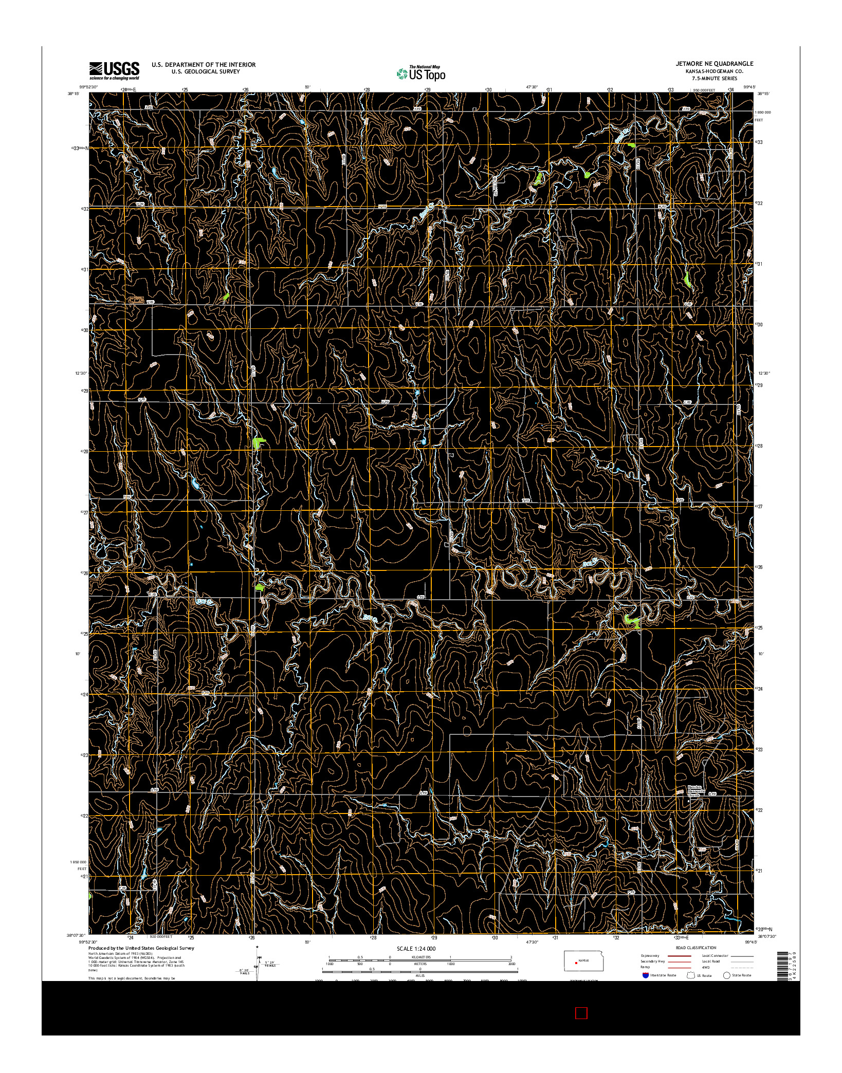 USGS US TOPO 7.5-MINUTE MAP FOR JETMORE NE, KS 2015