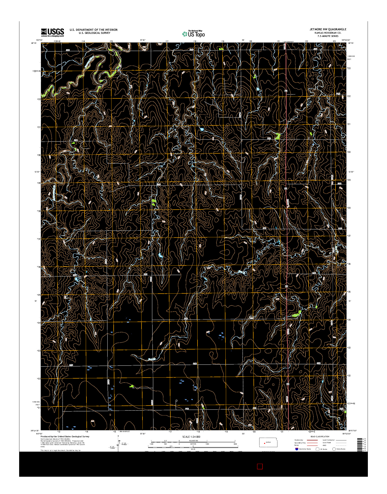 USGS US TOPO 7.5-MINUTE MAP FOR JETMORE NW, KS 2015