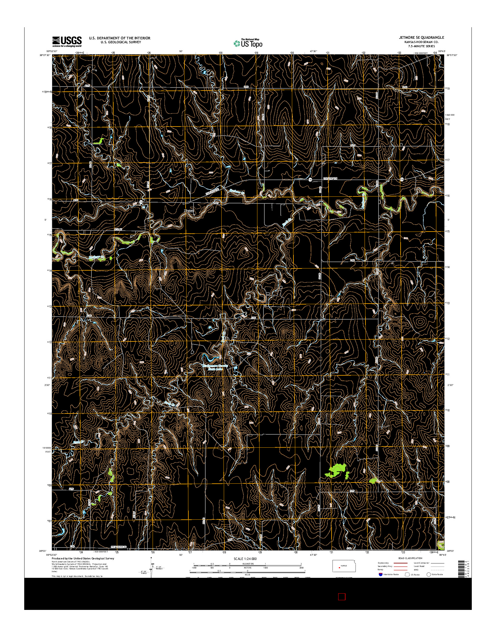 USGS US TOPO 7.5-MINUTE MAP FOR JETMORE SE, KS 2015