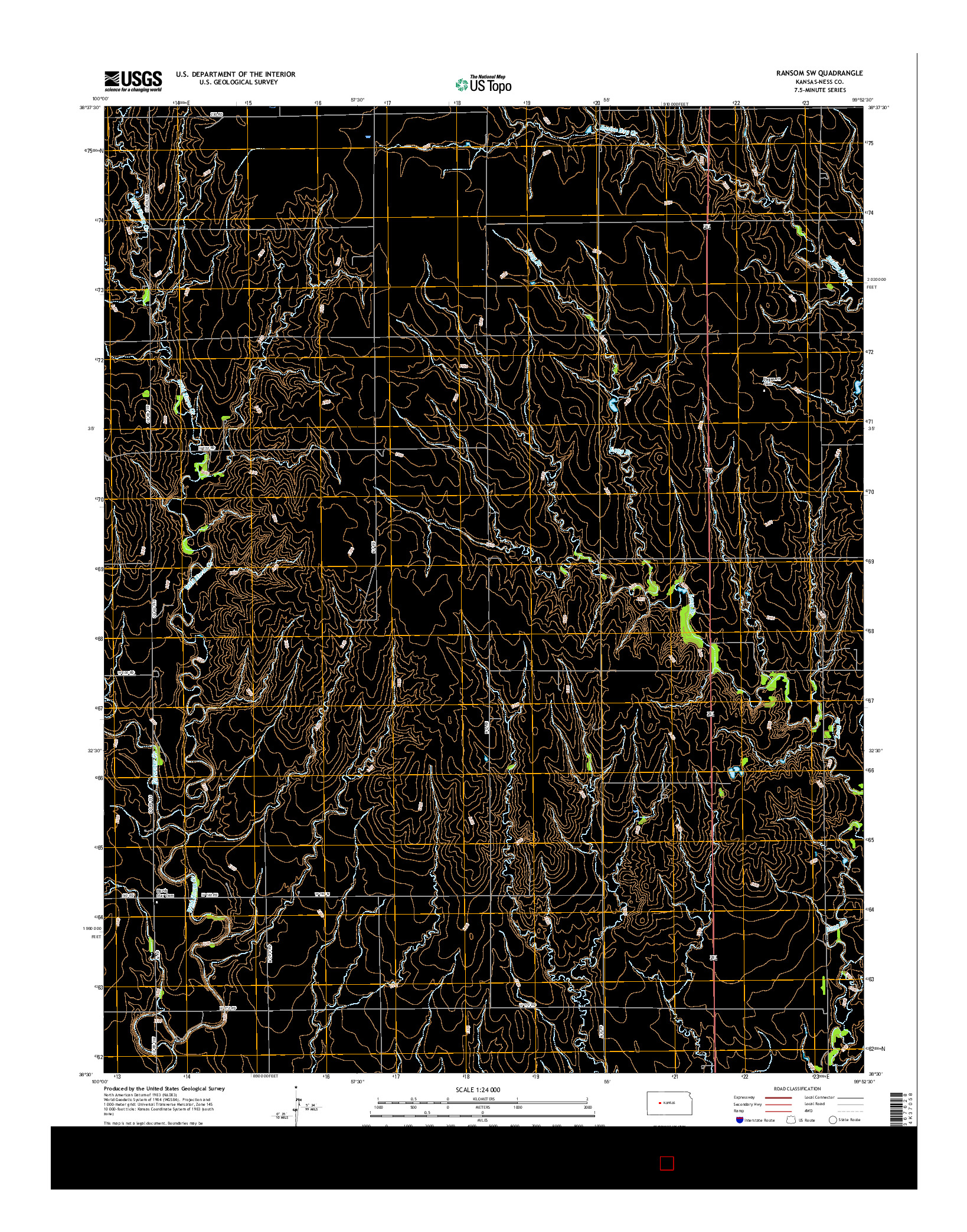 USGS US TOPO 7.5-MINUTE MAP FOR RANSOM SW, KS 2015