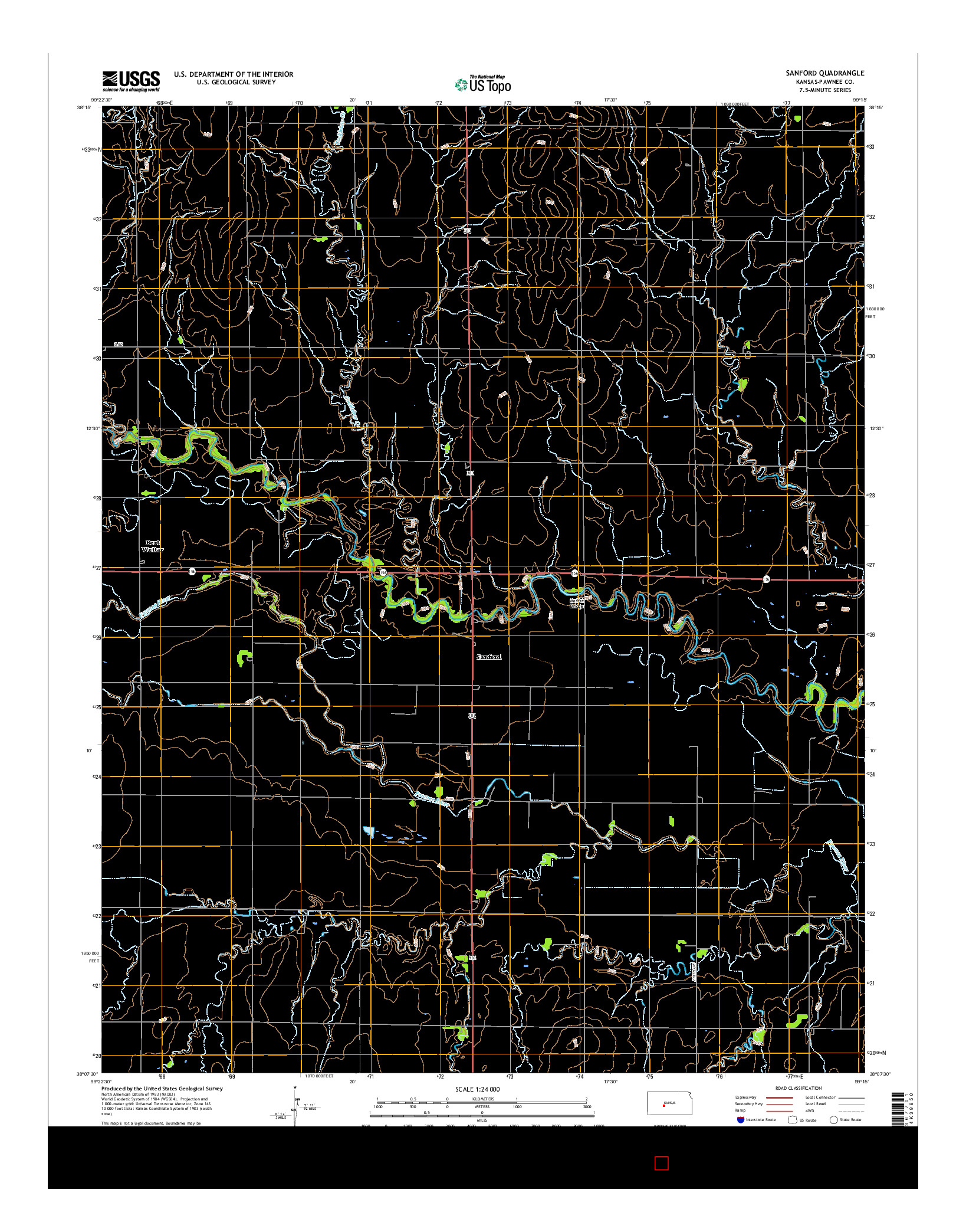 USGS US TOPO 7.5-MINUTE MAP FOR SANFORD, KS 2015