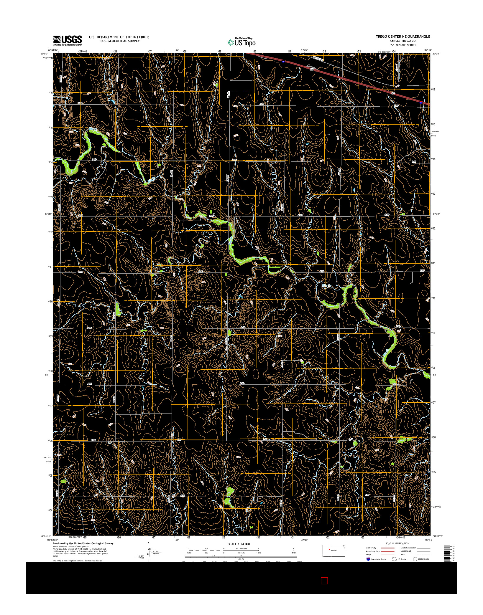 USGS US TOPO 7.5-MINUTE MAP FOR TREGO CENTER NE, KS 2015