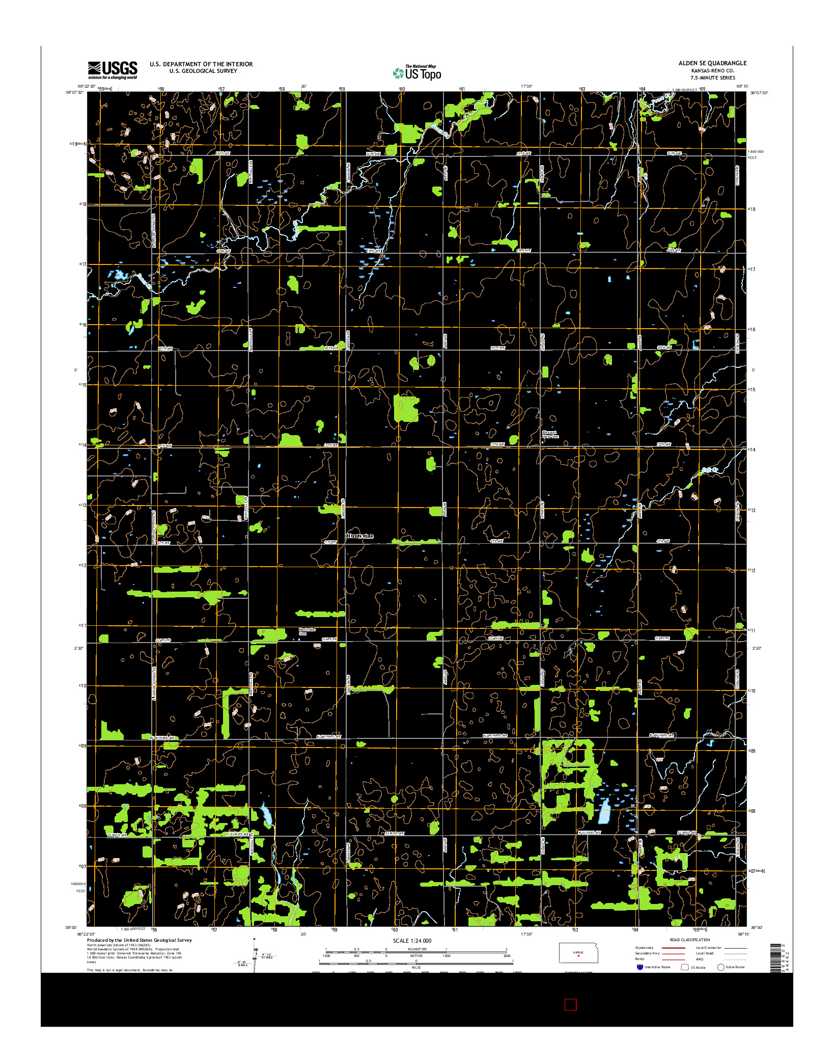 USGS US TOPO 7.5-MINUTE MAP FOR ALDEN SE, KS 2015