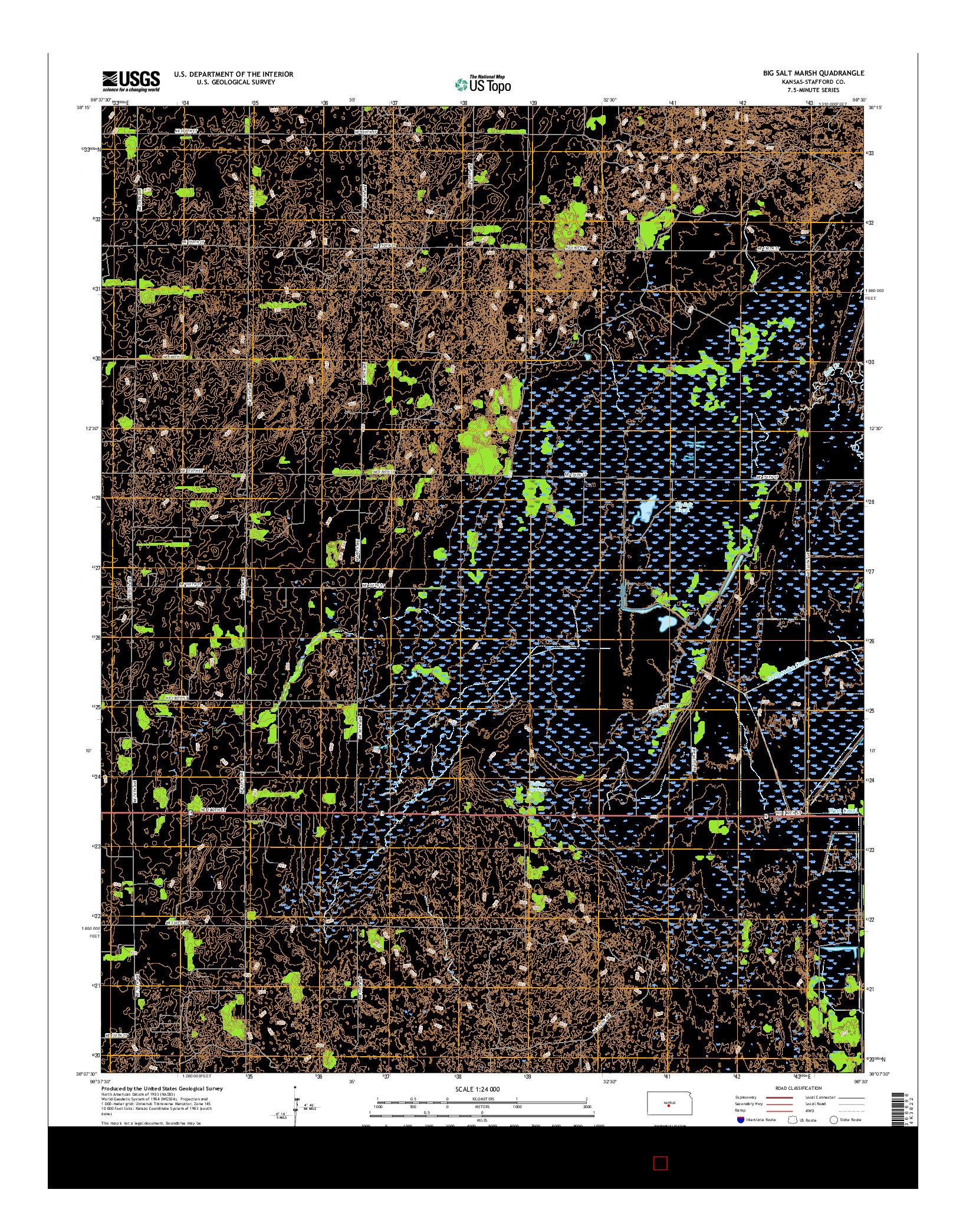 USGS US TOPO 7.5-MINUTE MAP FOR BIG SALT MARSH, KS 2015