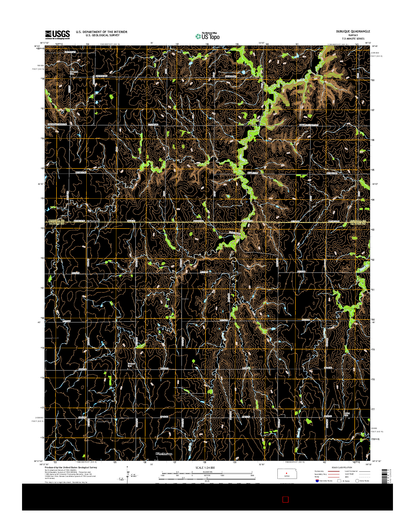 USGS US TOPO 7.5-MINUTE MAP FOR DUBUQUE, KS 2015