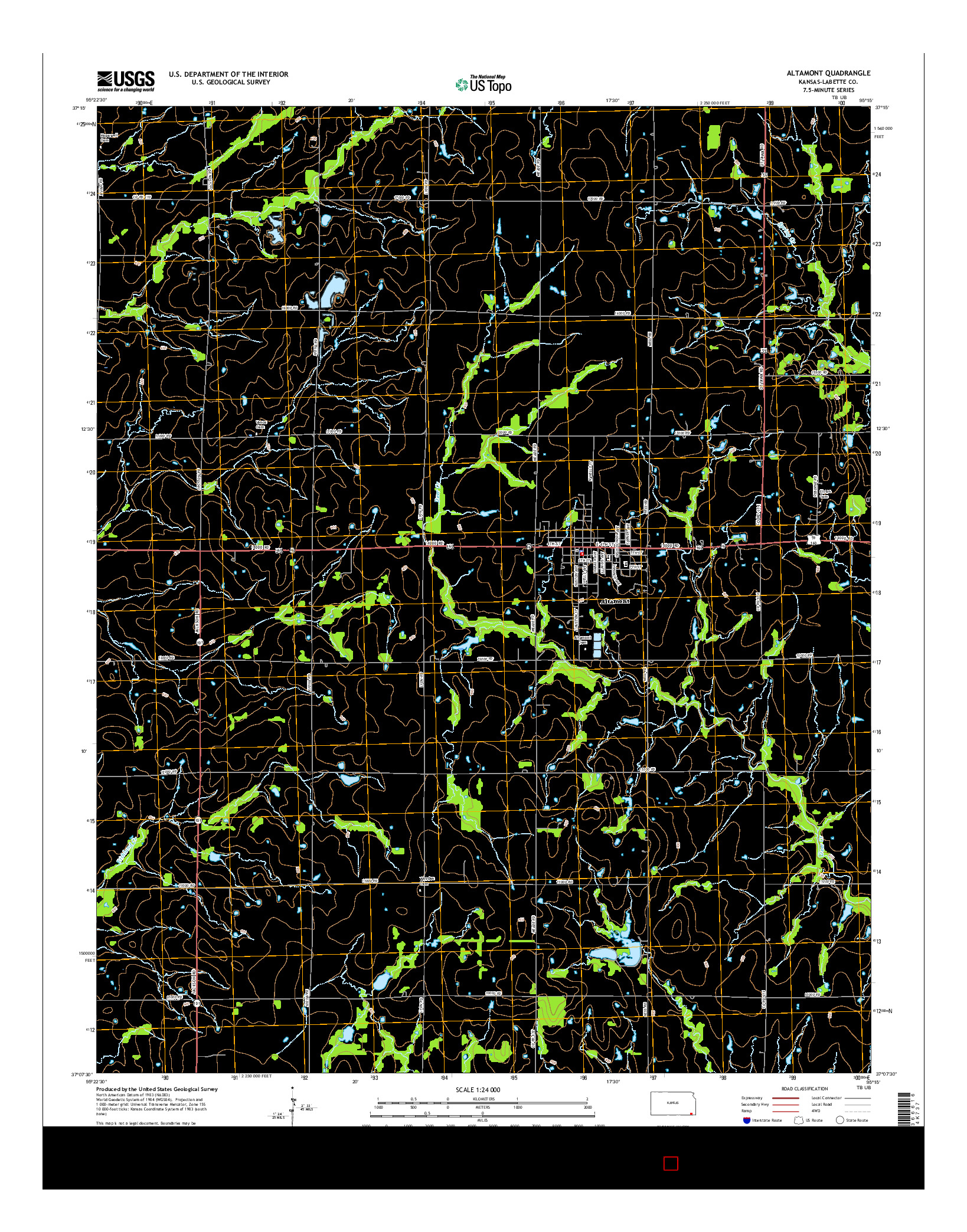 USGS US TOPO 7.5-MINUTE MAP FOR ALTAMONT, KS 2015