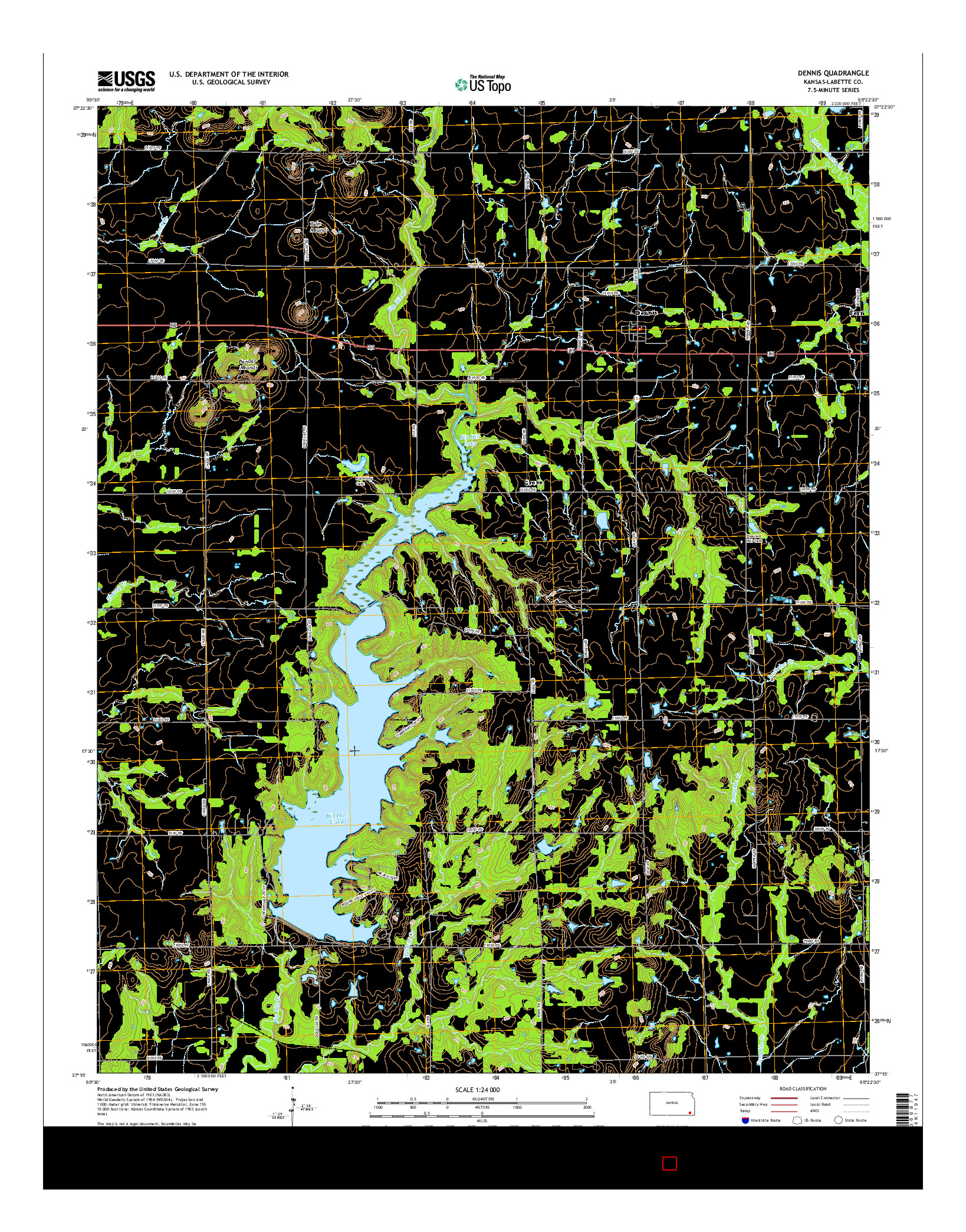 USGS US TOPO 7.5-MINUTE MAP FOR DENNIS, KS 2015
