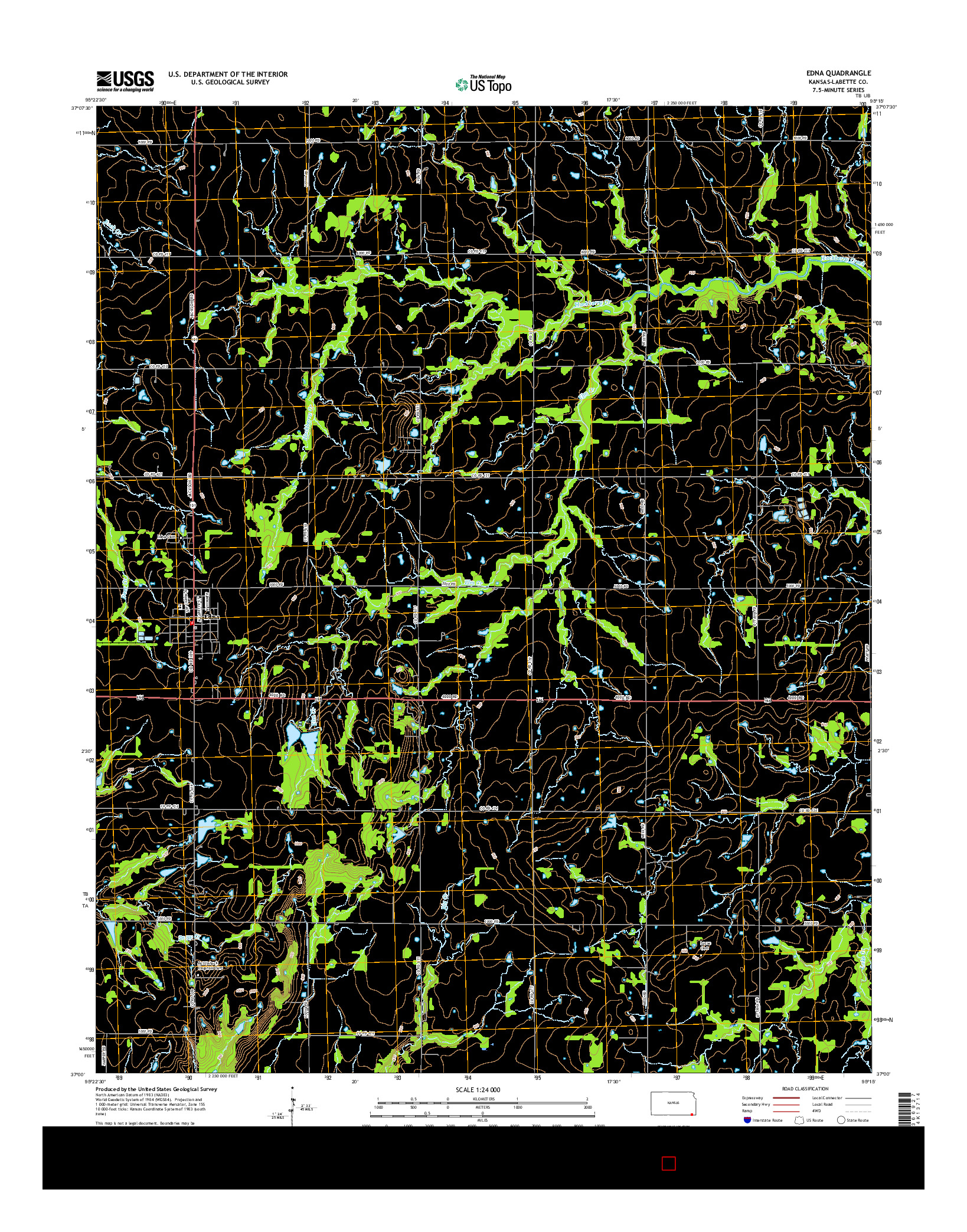 USGS US TOPO 7.5-MINUTE MAP FOR EDNA, KS 2015