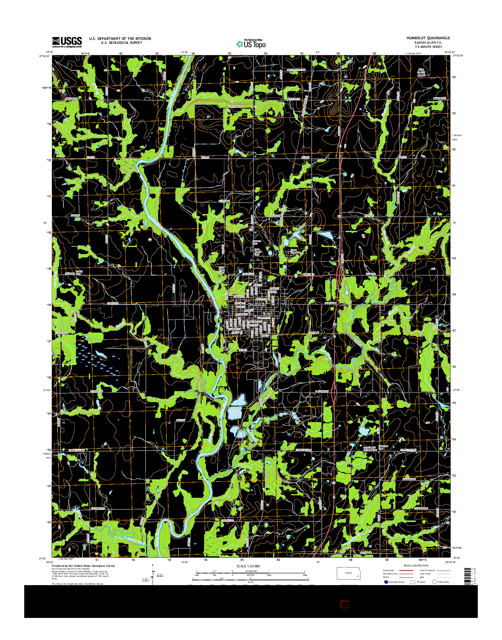 USGS US TOPO 7.5-MINUTE MAP FOR HUMBOLDT, KS 2015