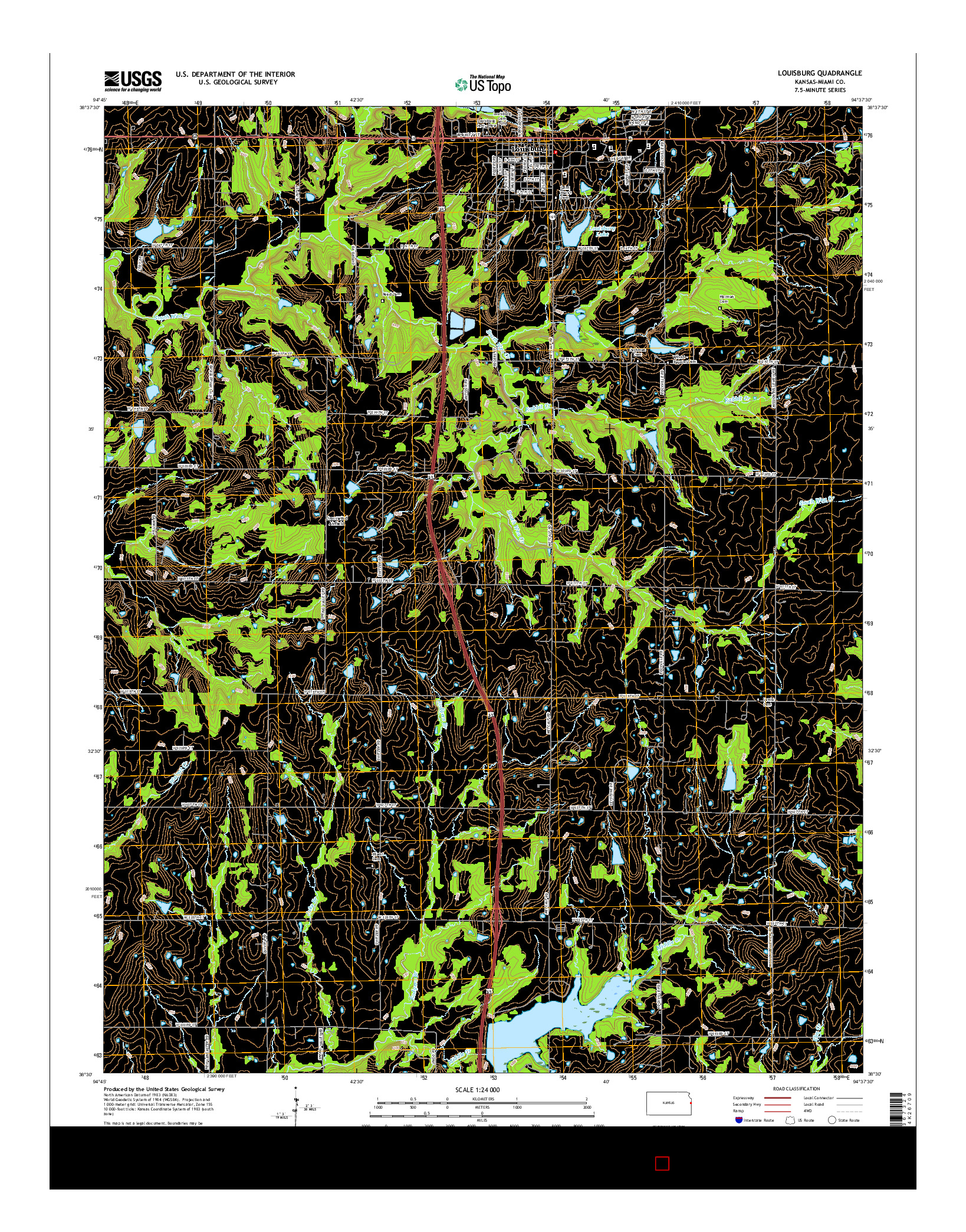 USGS US TOPO 7.5-MINUTE MAP FOR LOUISBURG, KS 2015