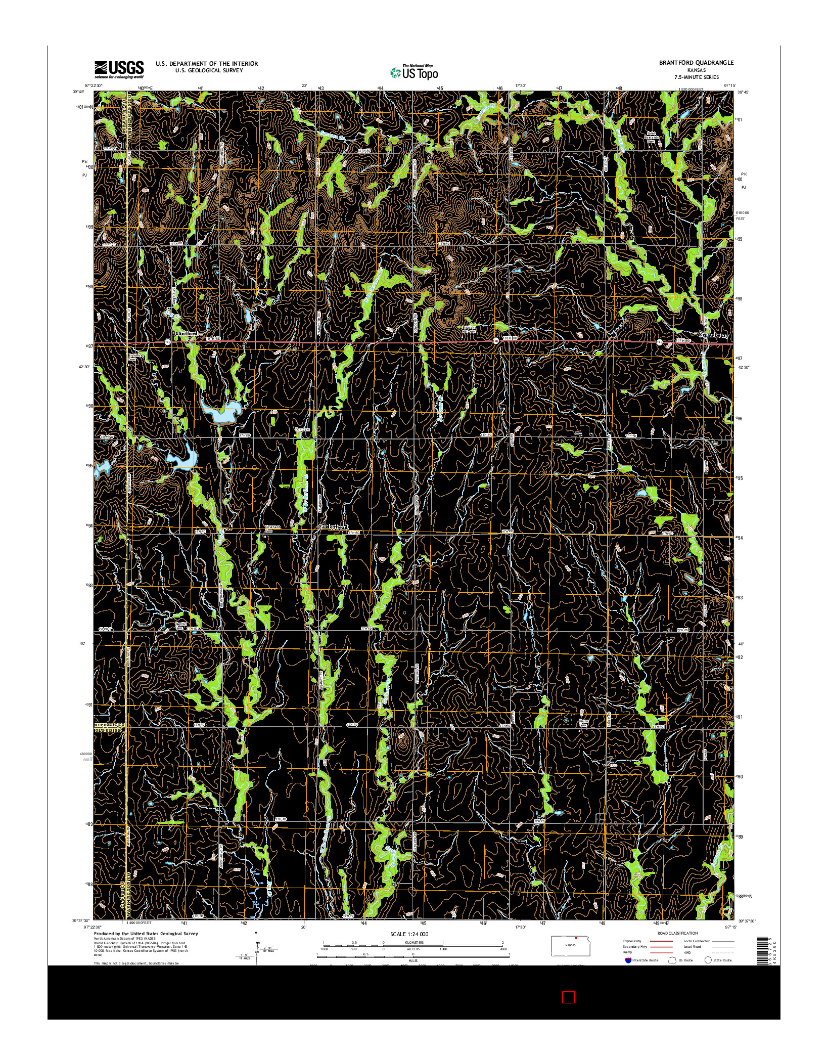 USGS US TOPO 7.5-MINUTE MAP FOR BRANTFORD, KS 2015