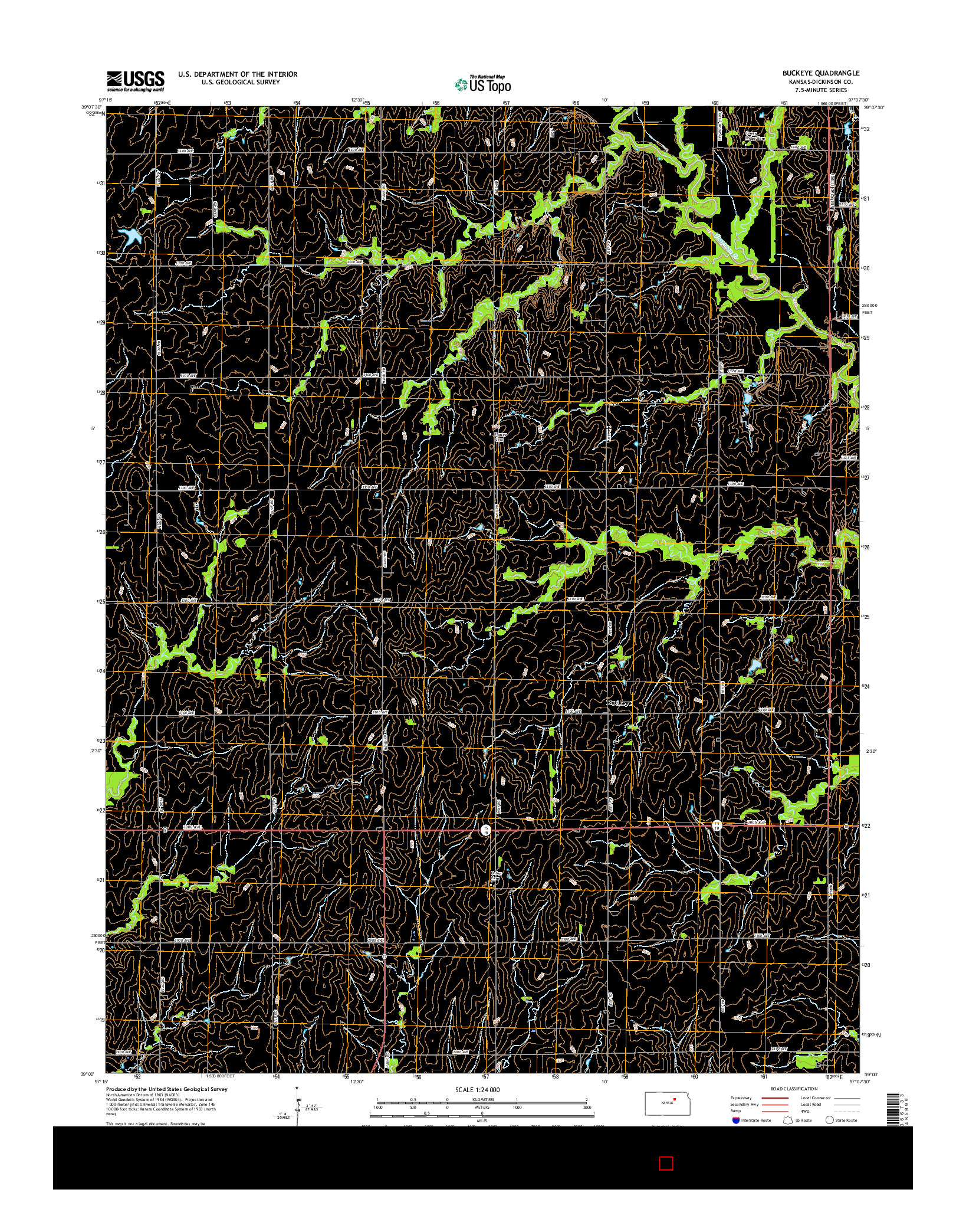 USGS US TOPO 7.5-MINUTE MAP FOR BUCKEYE, KS 2015