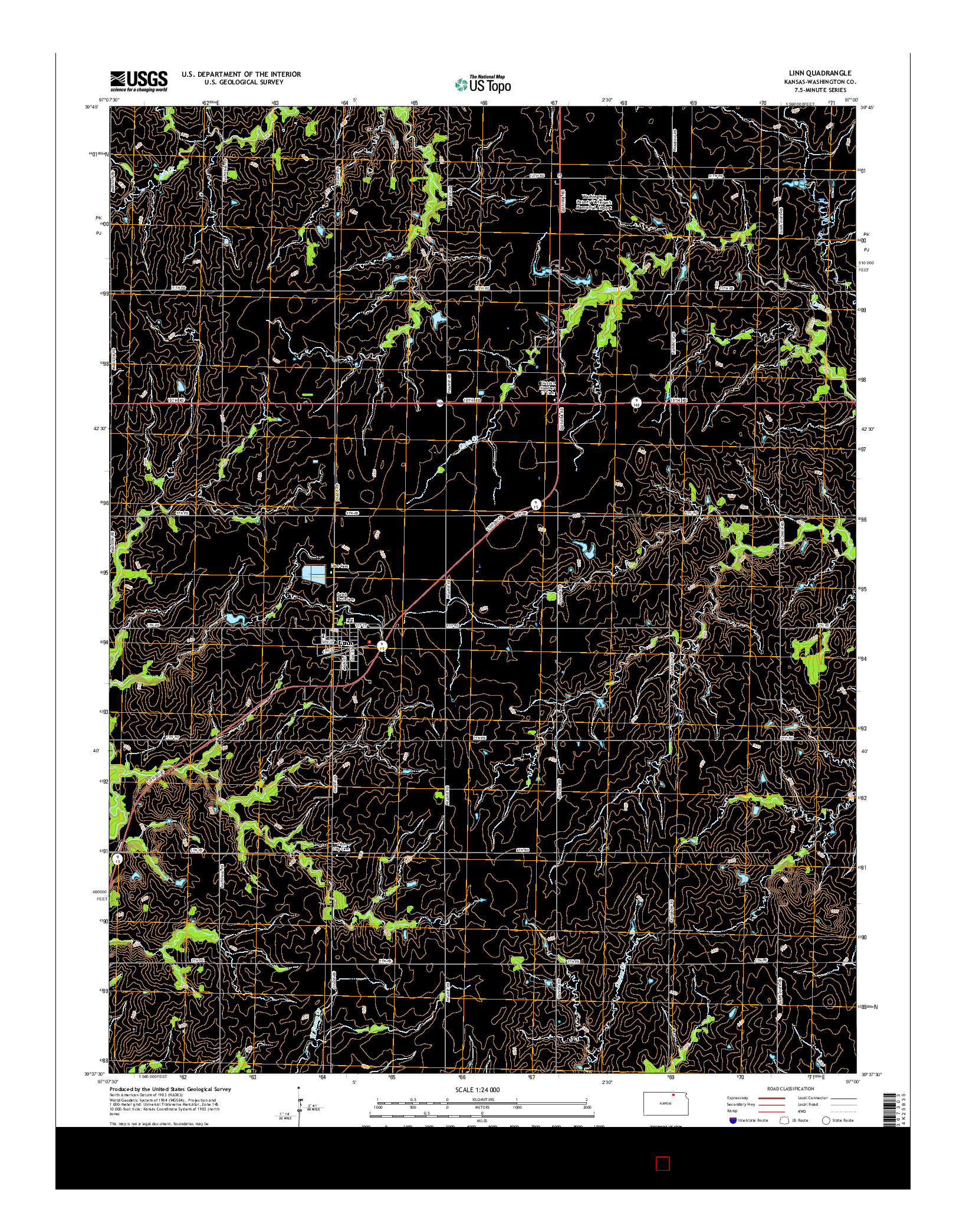 USGS US TOPO 7.5-MINUTE MAP FOR LINN, KS 2015