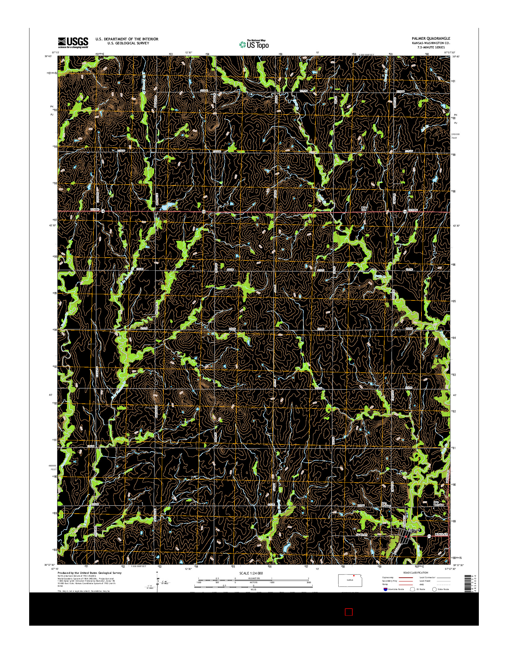 USGS US TOPO 7.5-MINUTE MAP FOR PALMER, KS 2015