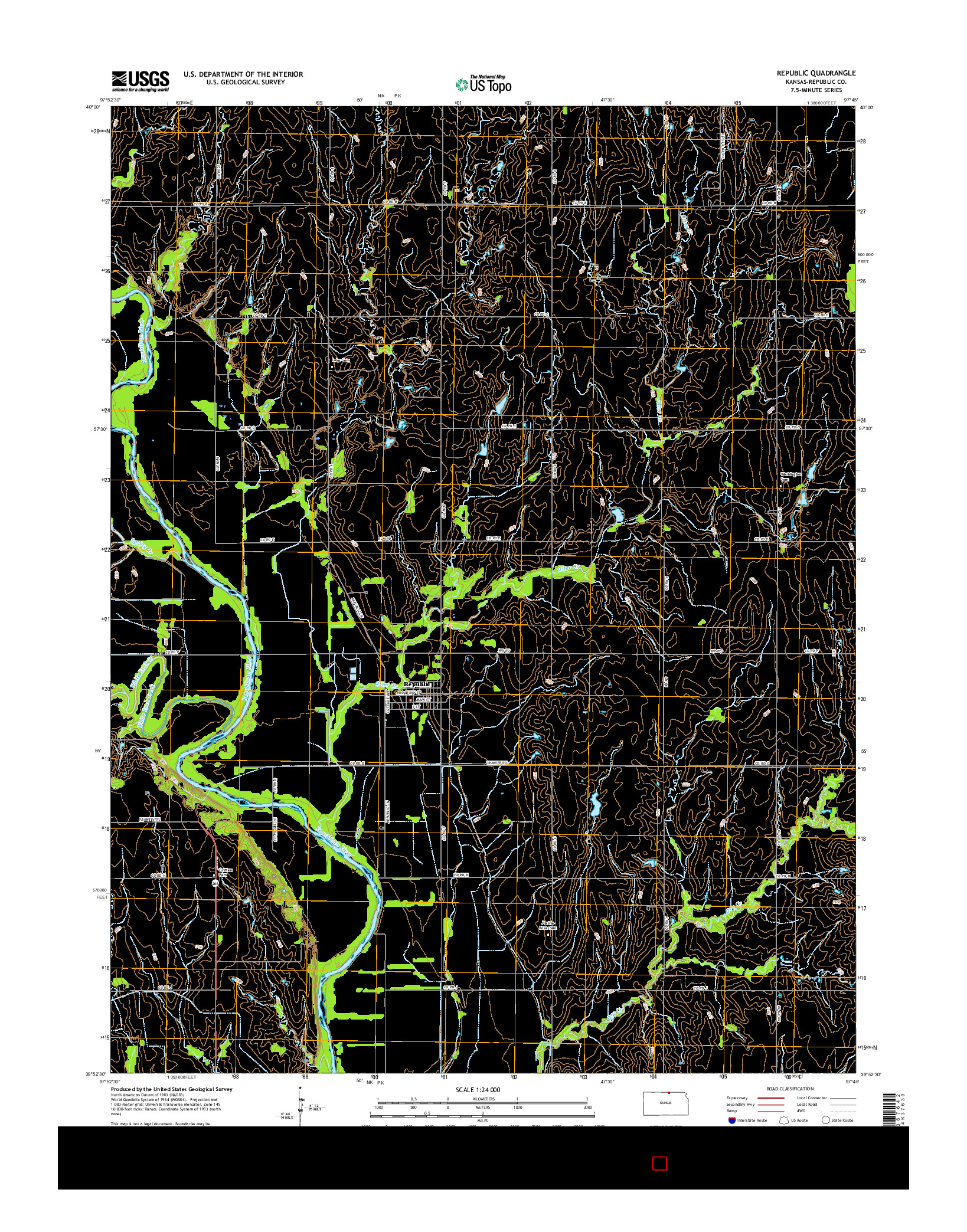 USGS US TOPO 7.5-MINUTE MAP FOR REPUBLIC, KS 2015