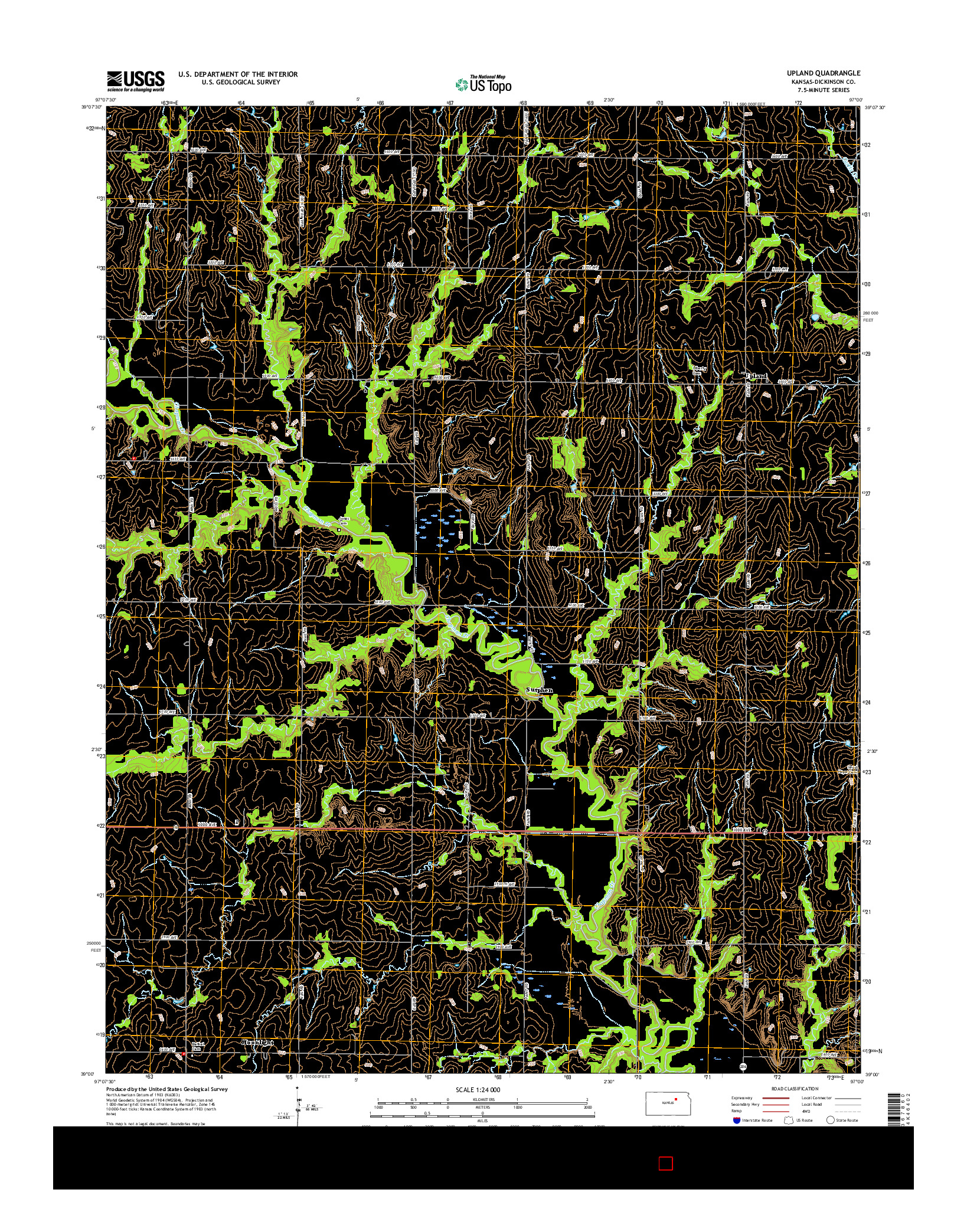 USGS US TOPO 7.5-MINUTE MAP FOR UPLAND, KS 2015