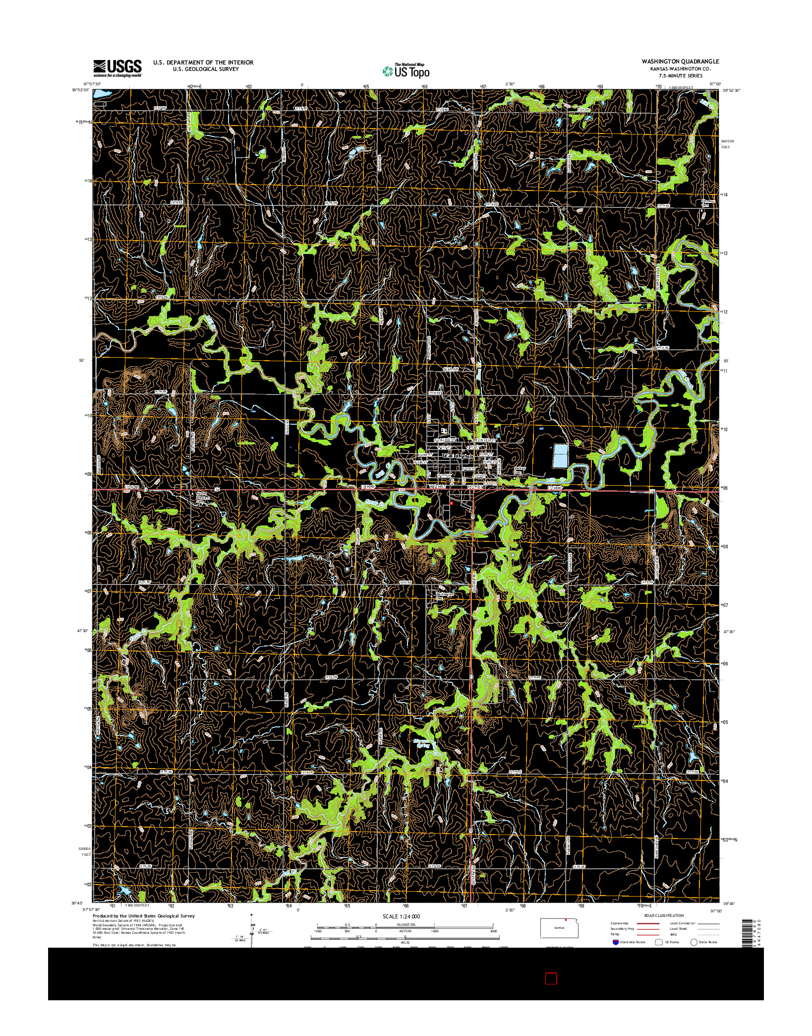 USGS US TOPO 7.5-MINUTE MAP FOR WASHINGTON, KS 2015