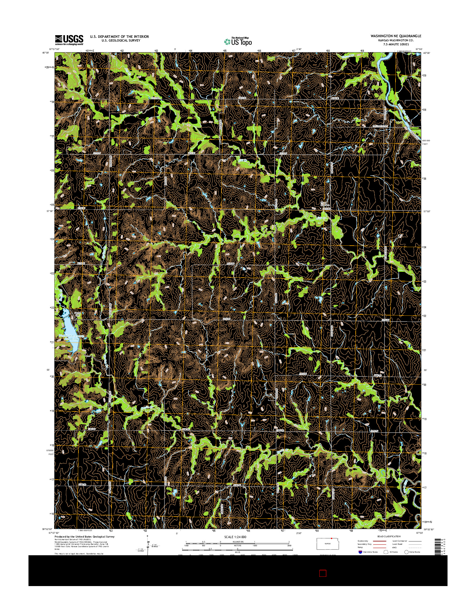 USGS US TOPO 7.5-MINUTE MAP FOR WASHINGTON NE, KS 2015