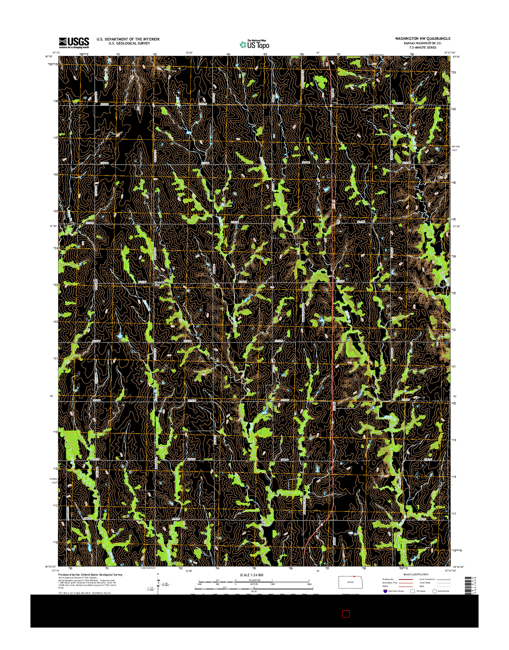 USGS US TOPO 7.5-MINUTE MAP FOR WASHINGTON NW, KS 2015