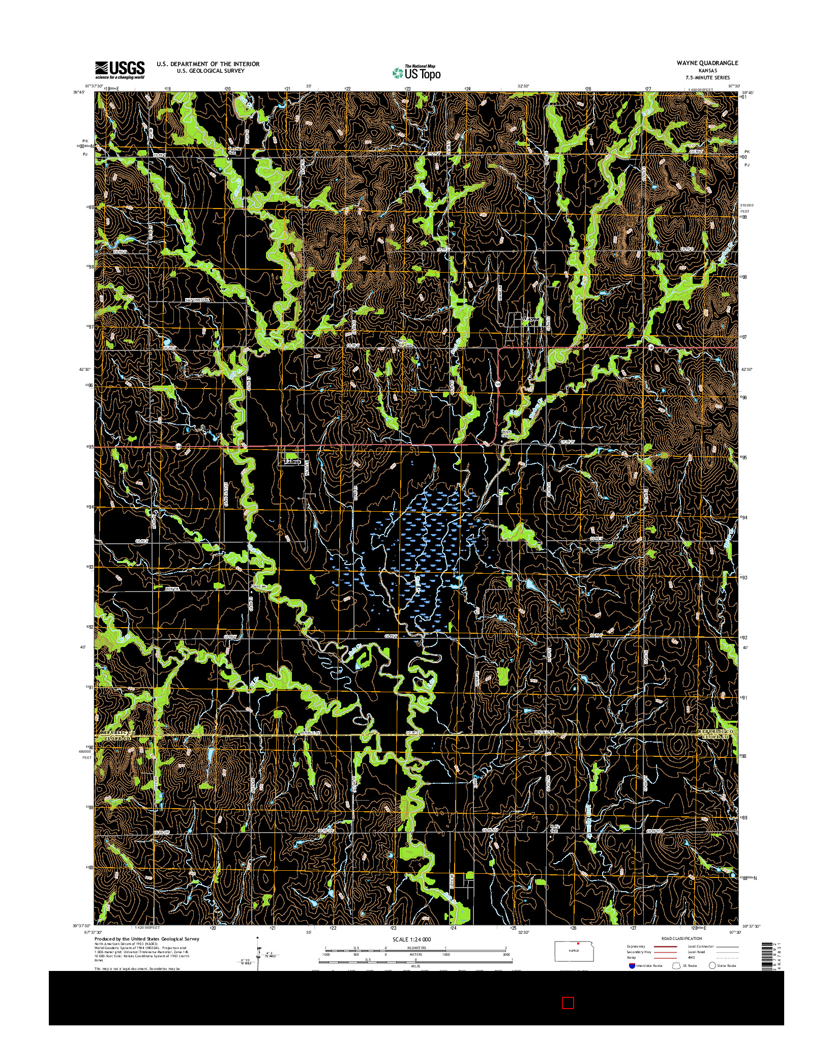 USGS US TOPO 7.5-MINUTE MAP FOR WAYNE, KS 2015