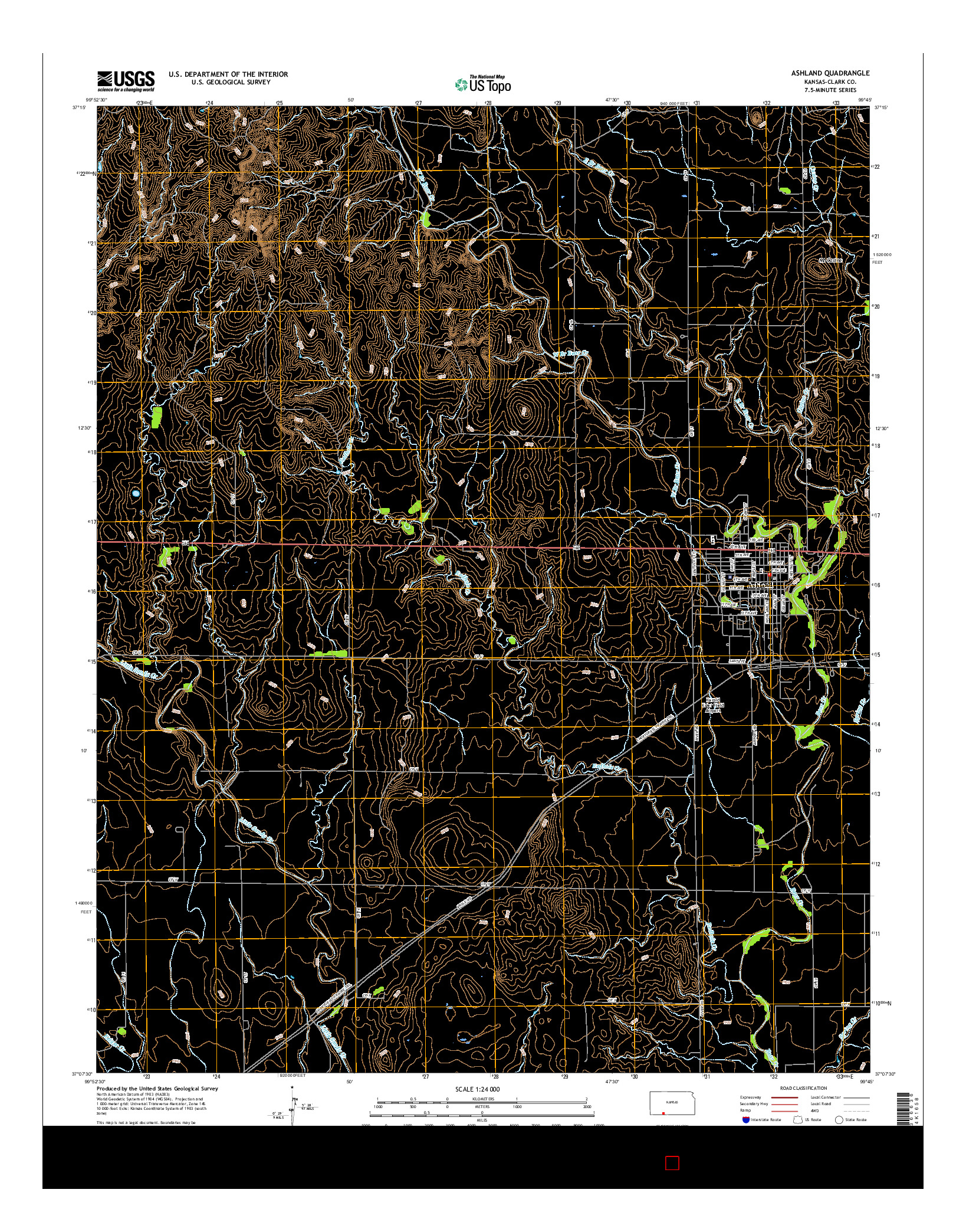 USGS US TOPO 7.5-MINUTE MAP FOR ASHLAND, KS 2015