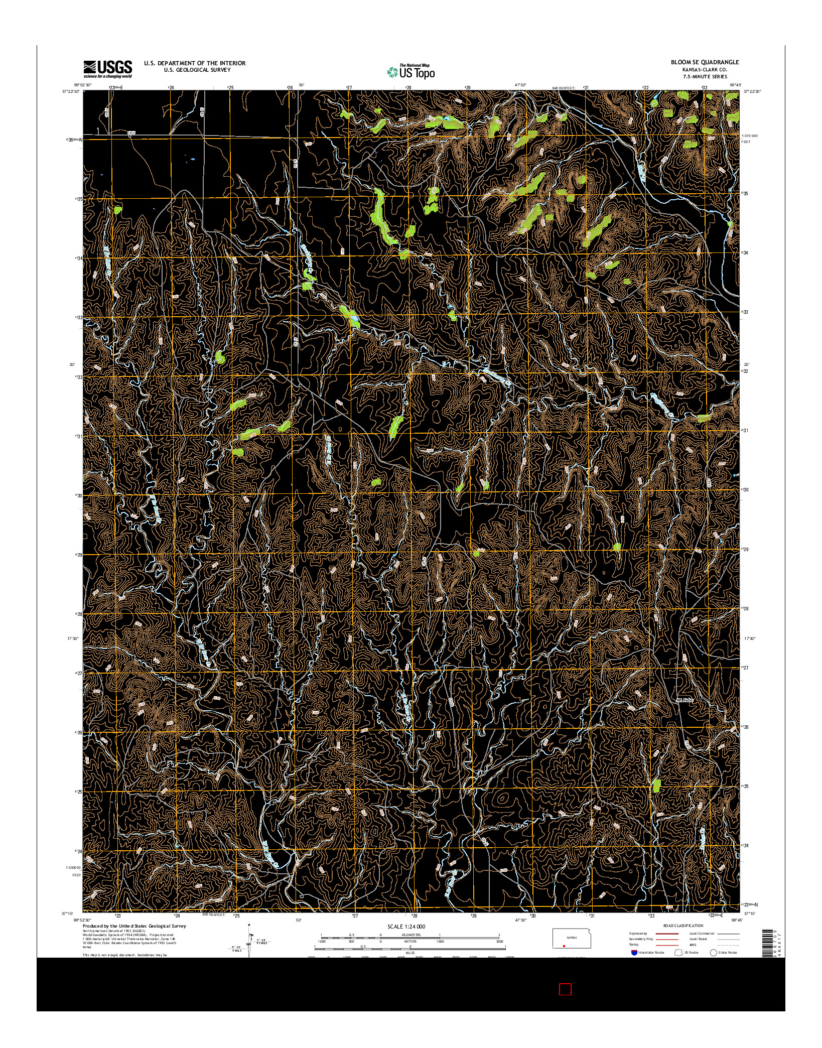 USGS US TOPO 7.5-MINUTE MAP FOR BLOOM SE, KS 2015