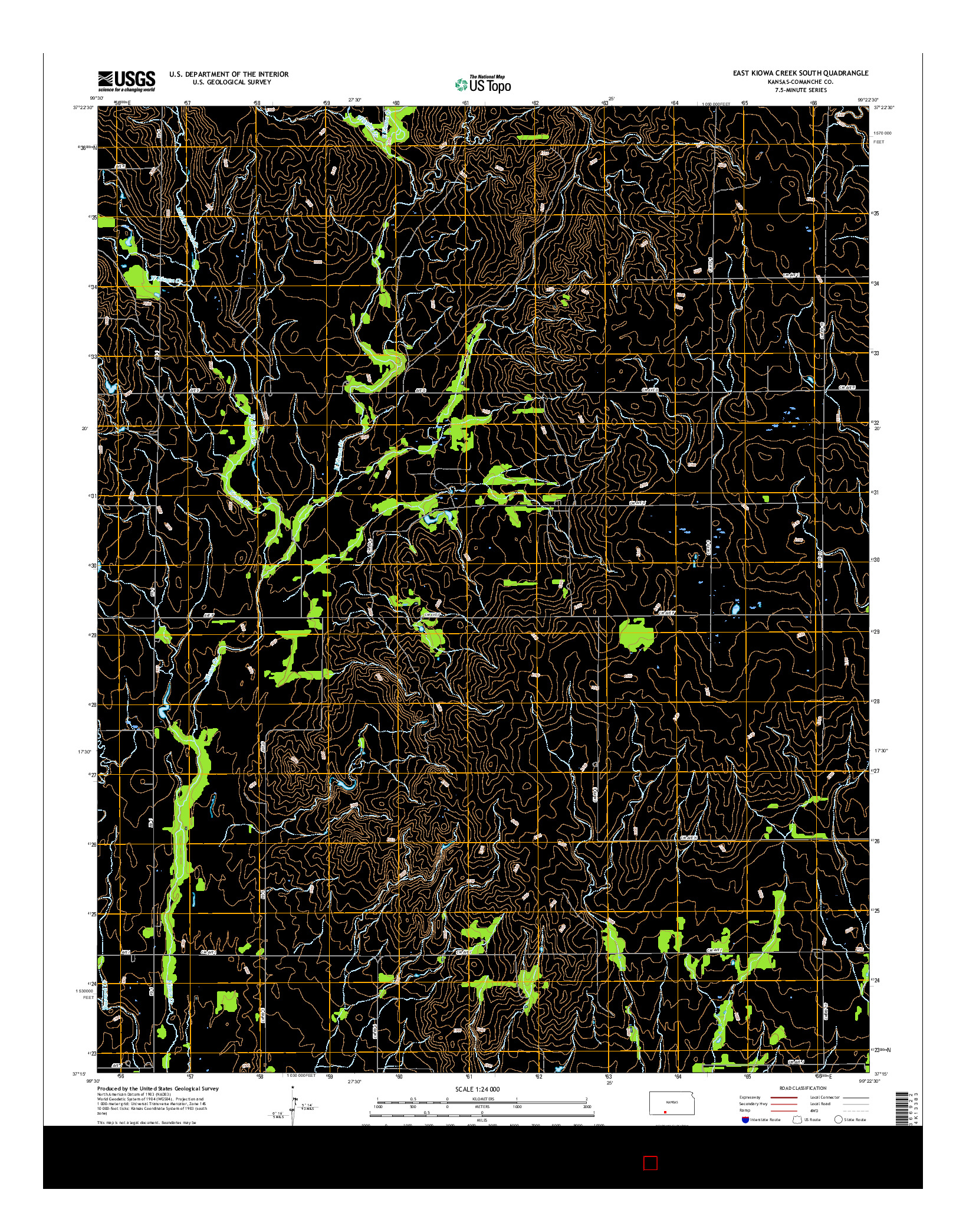 USGS US TOPO 7.5-MINUTE MAP FOR EAST KIOWA CREEK SOUTH, KS 2015
