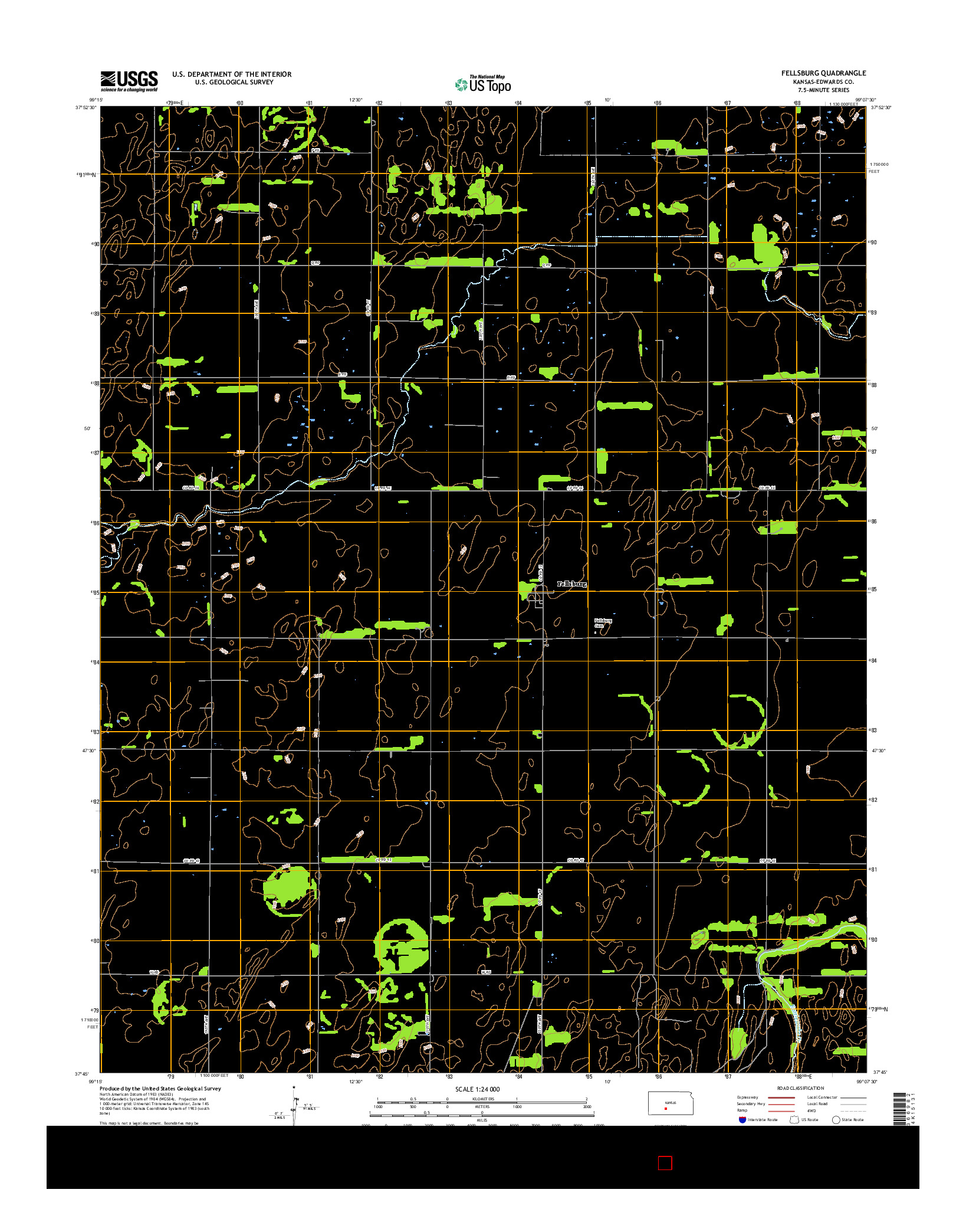 USGS US TOPO 7.5-MINUTE MAP FOR FELLSBURG, KS 2015