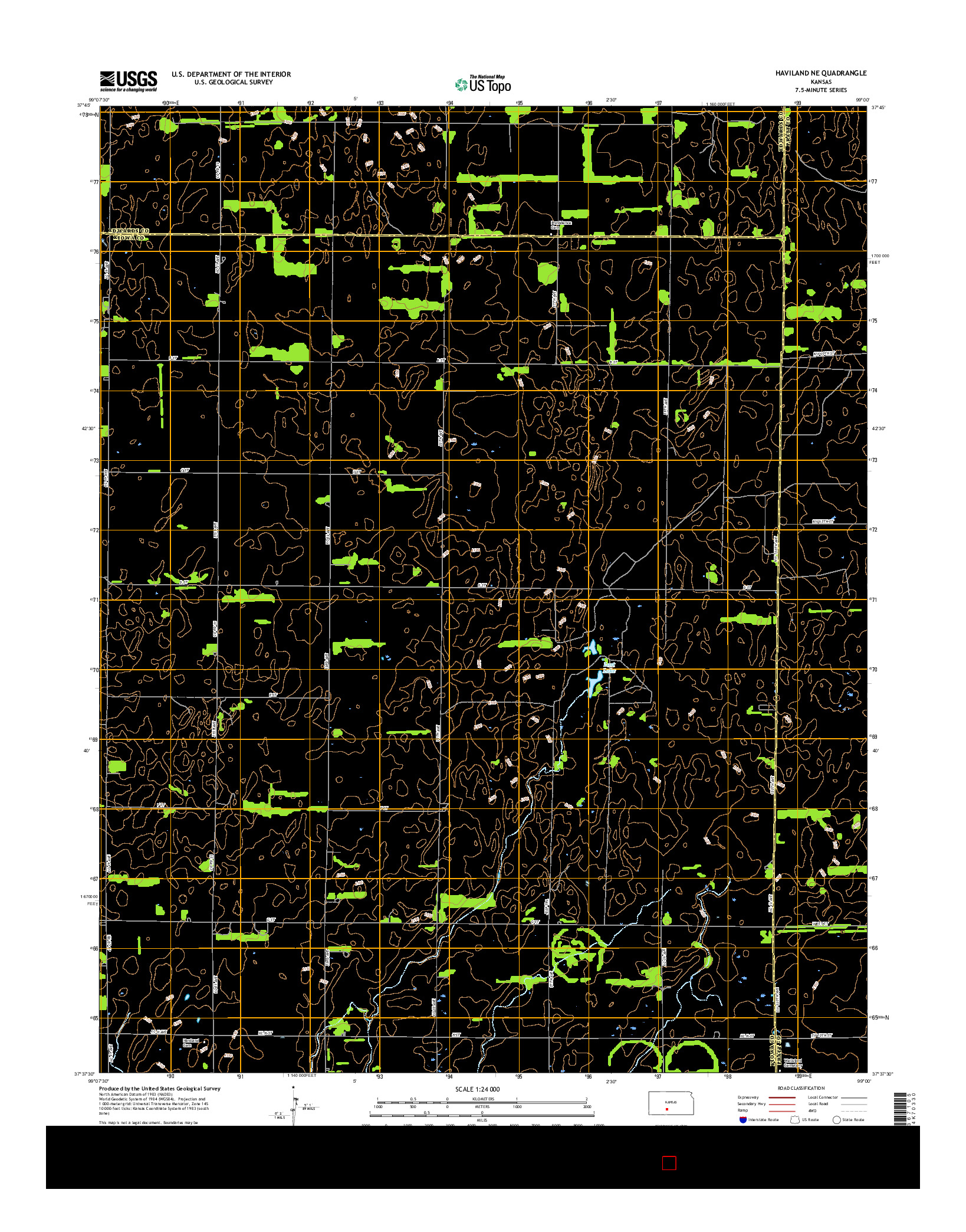 USGS US TOPO 7.5-MINUTE MAP FOR HAVILAND NE, KS 2015