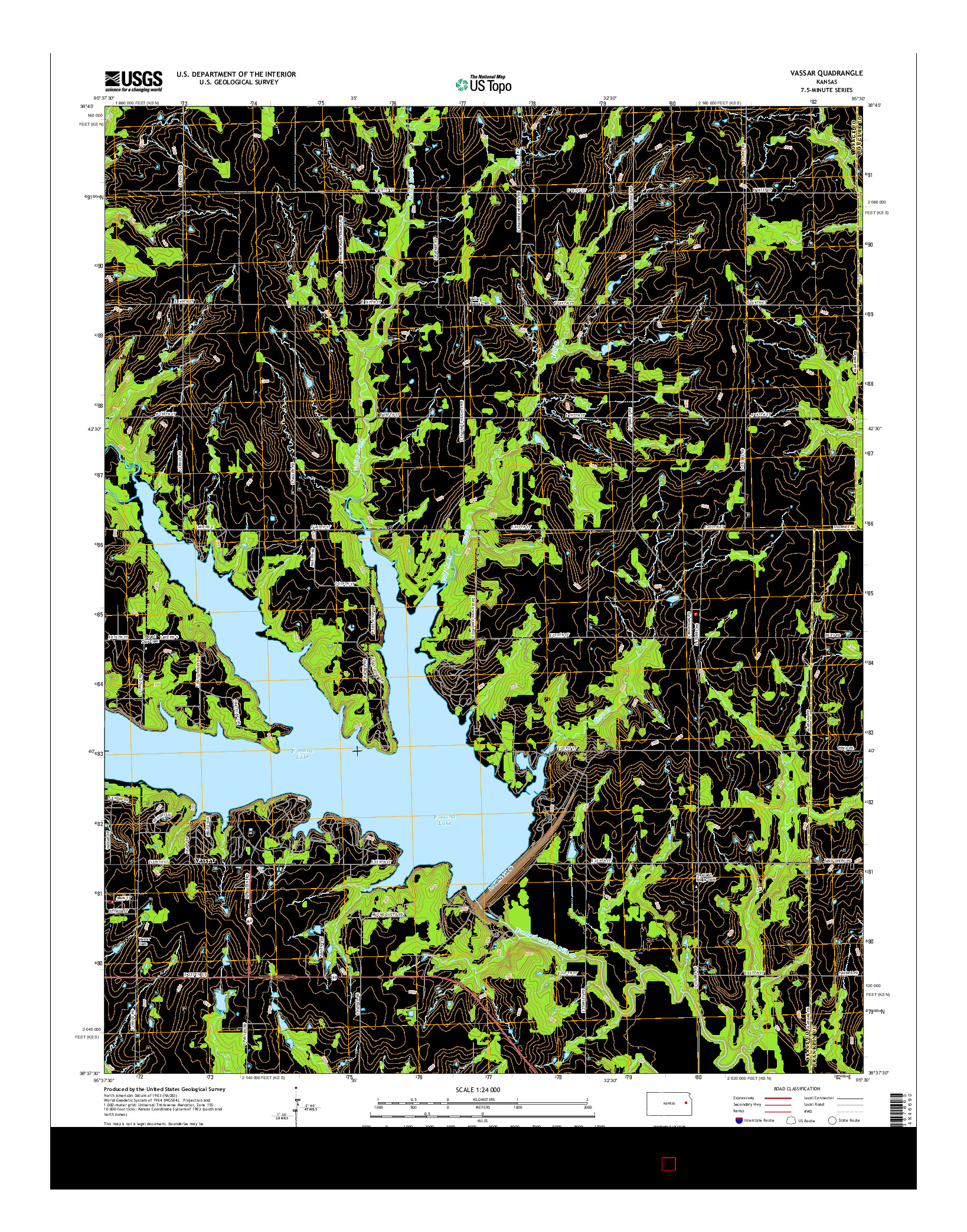 USGS US TOPO 7.5-MINUTE MAP FOR VASSAR, KS 2015