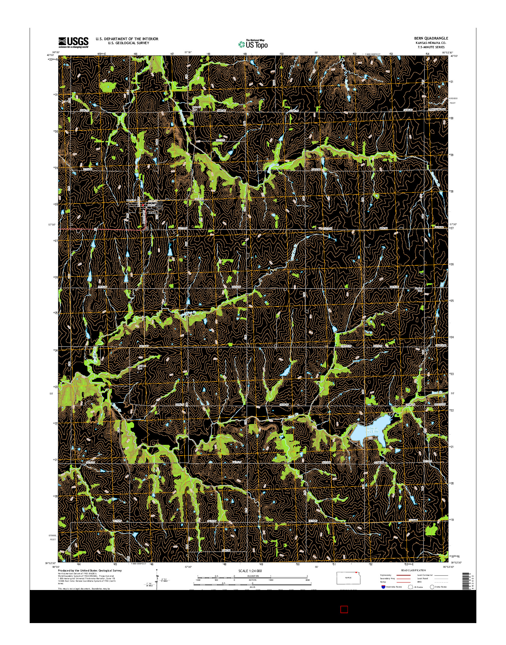 USGS US TOPO 7.5-MINUTE MAP FOR BERN, KS 2015