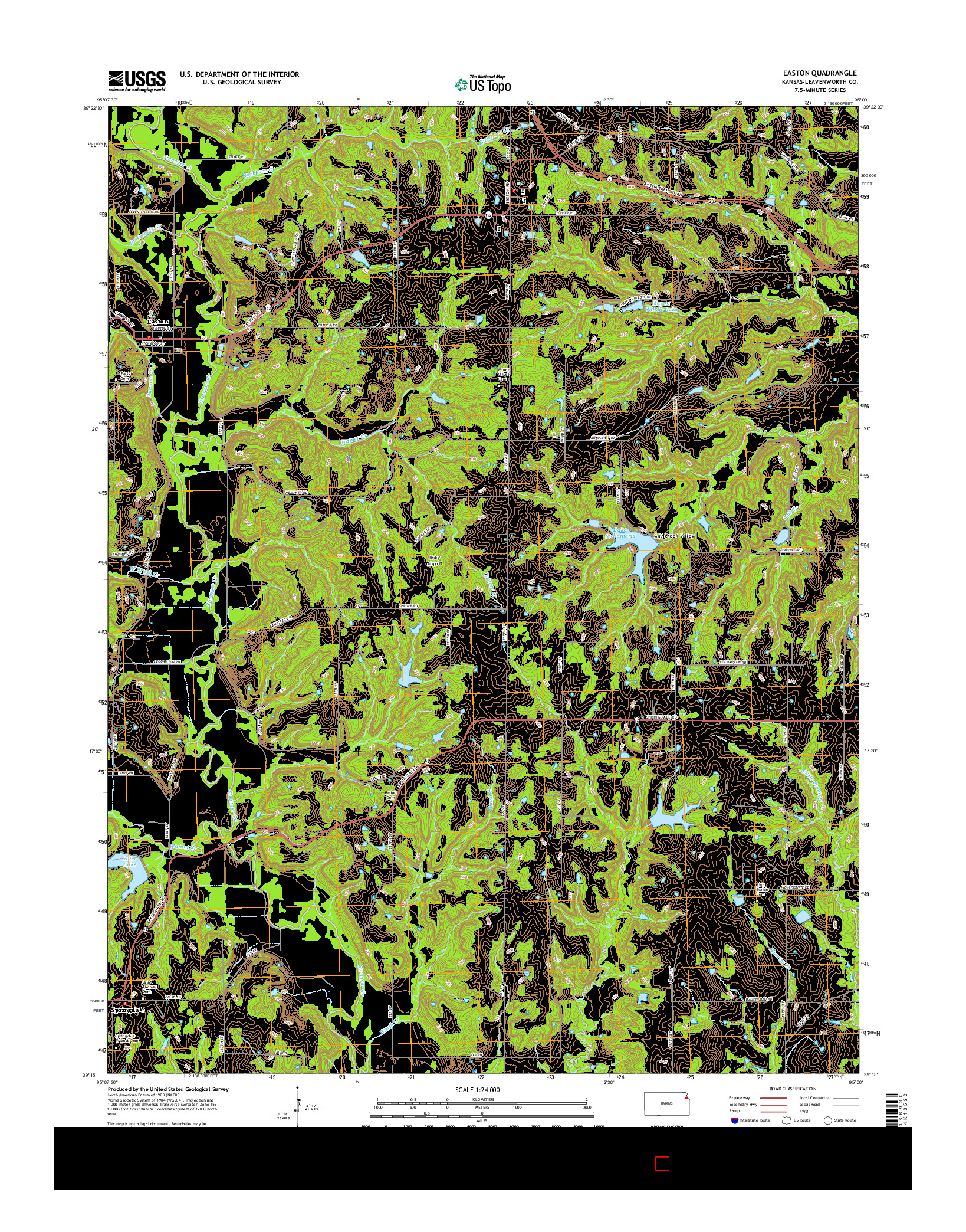 USGS US TOPO 7.5-MINUTE MAP FOR EASTON, KS 2015