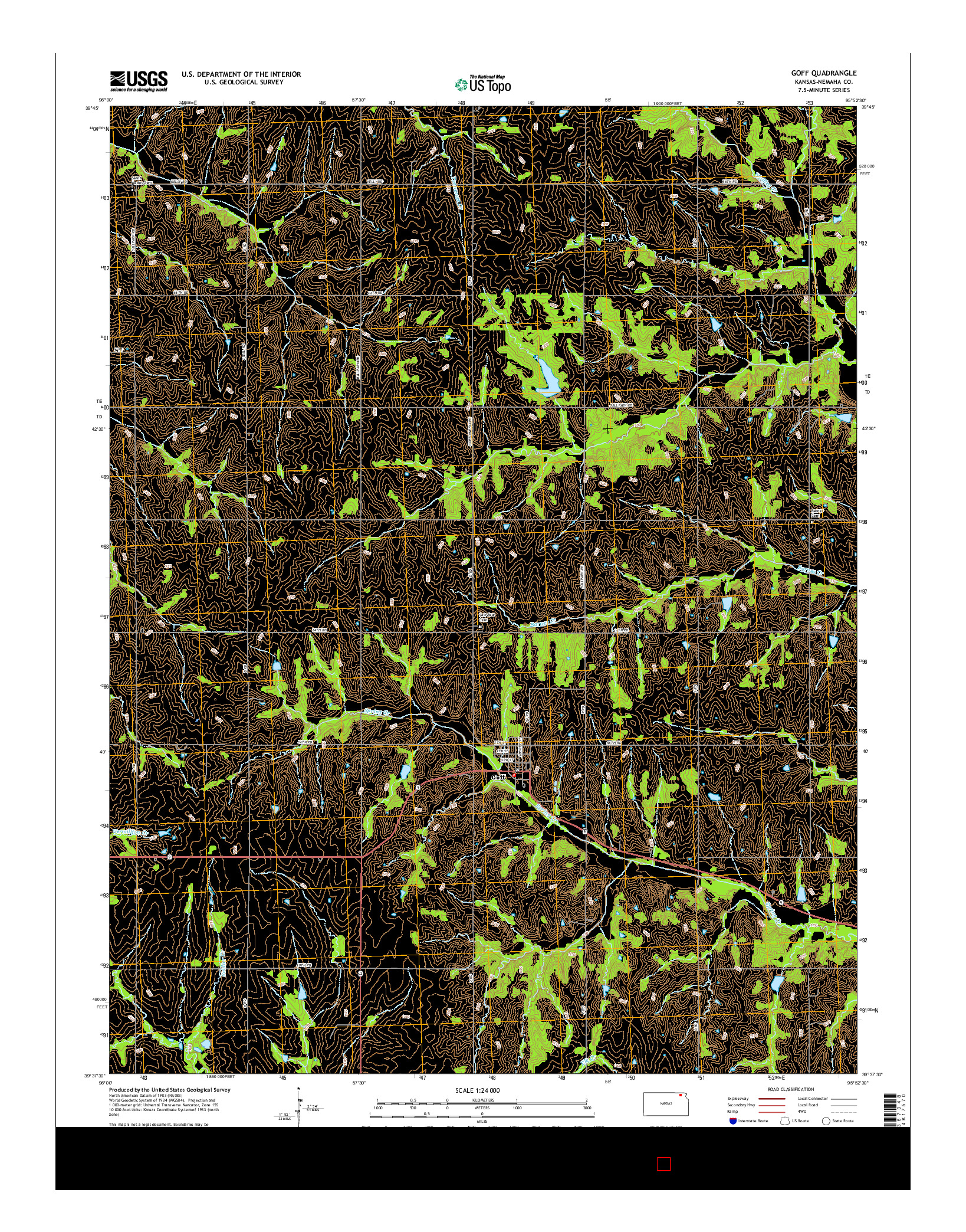 USGS US TOPO 7.5-MINUTE MAP FOR GOFF, KS 2015